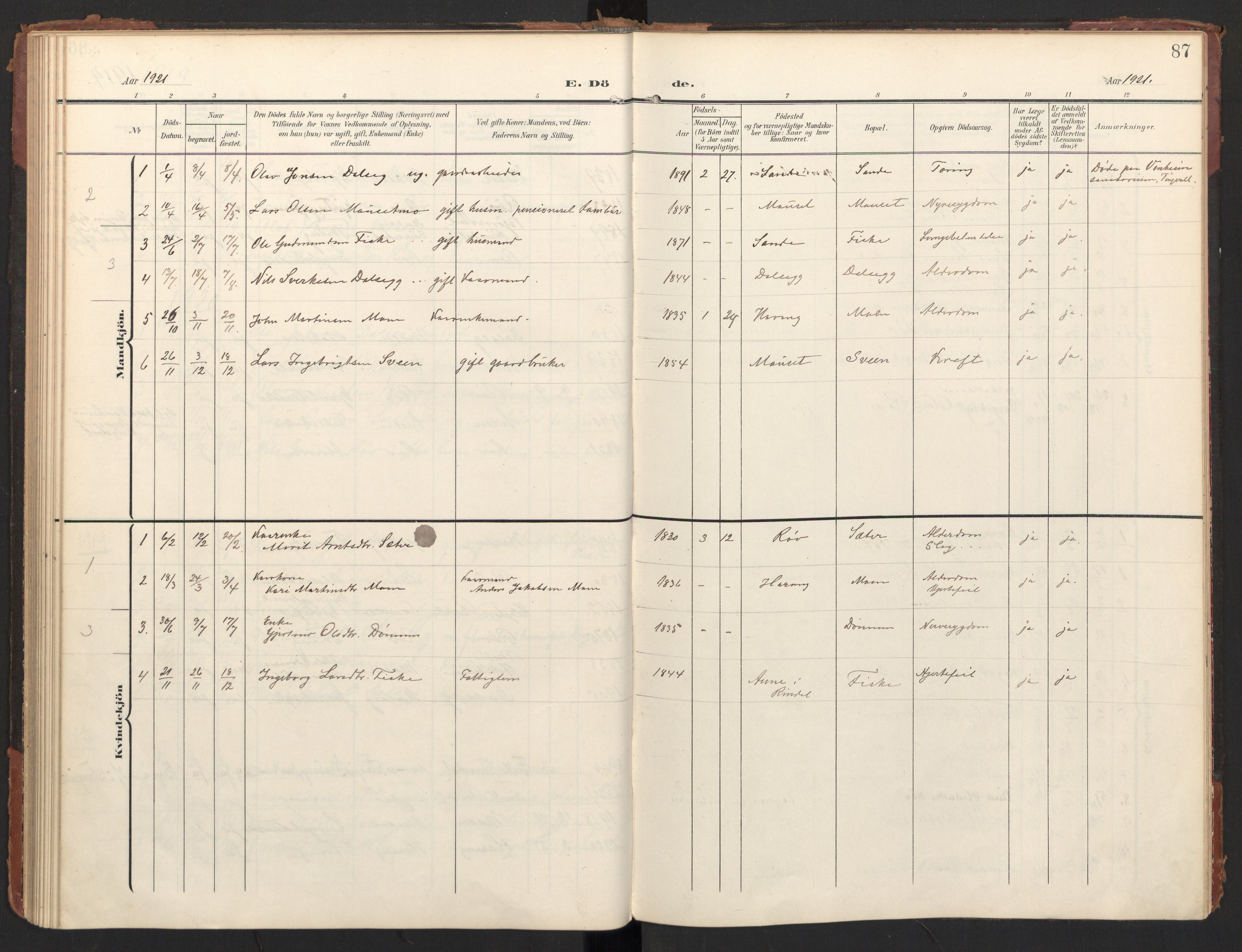 Ministerialprotokoller, klokkerbøker og fødselsregistre - Møre og Romsdal, SAT/A-1454/597/L1063: Parish register (official) no. 597A02, 1905-1923, p. 87