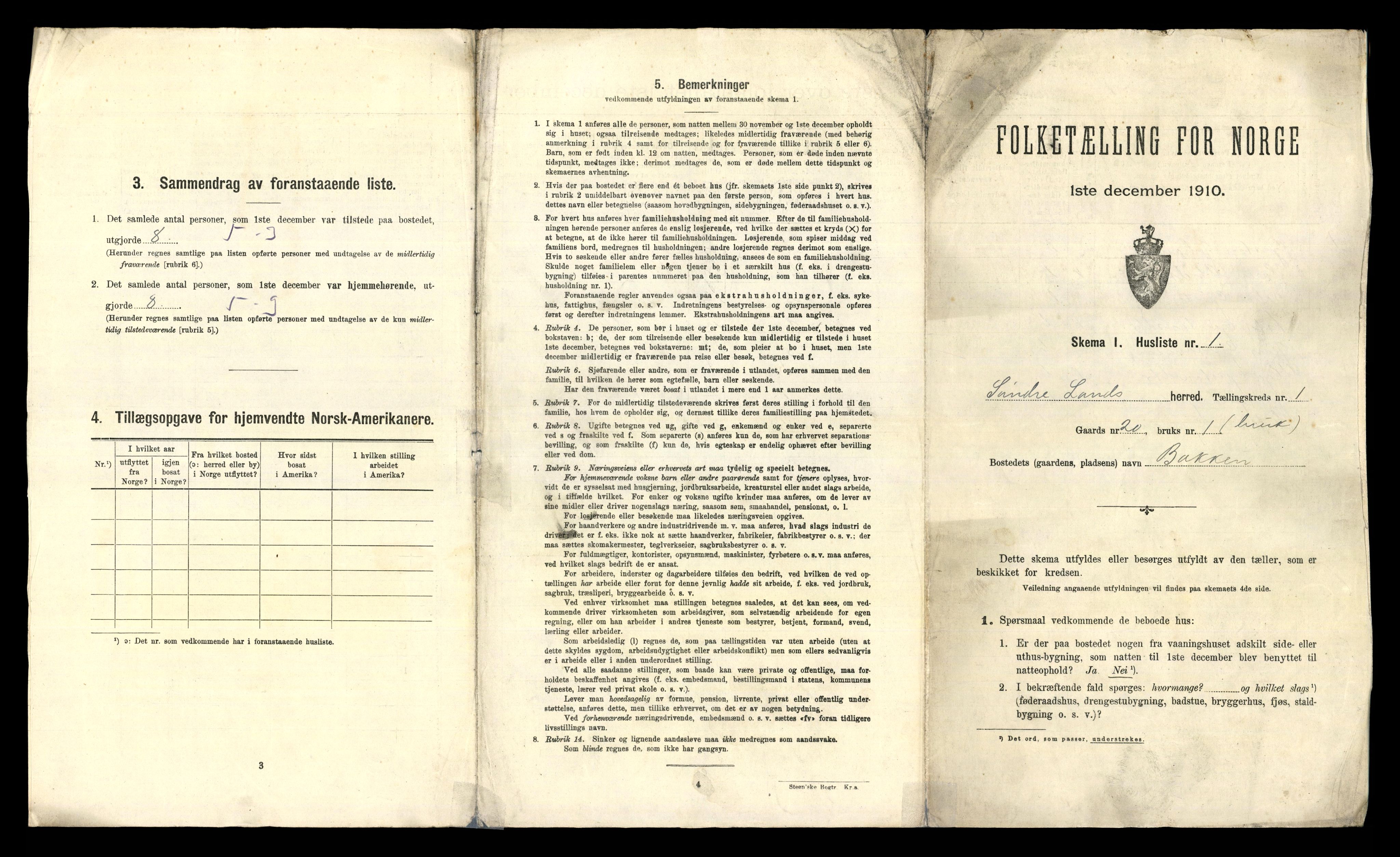 RA, 1910 census for Søndre Land, 1910, p. 40