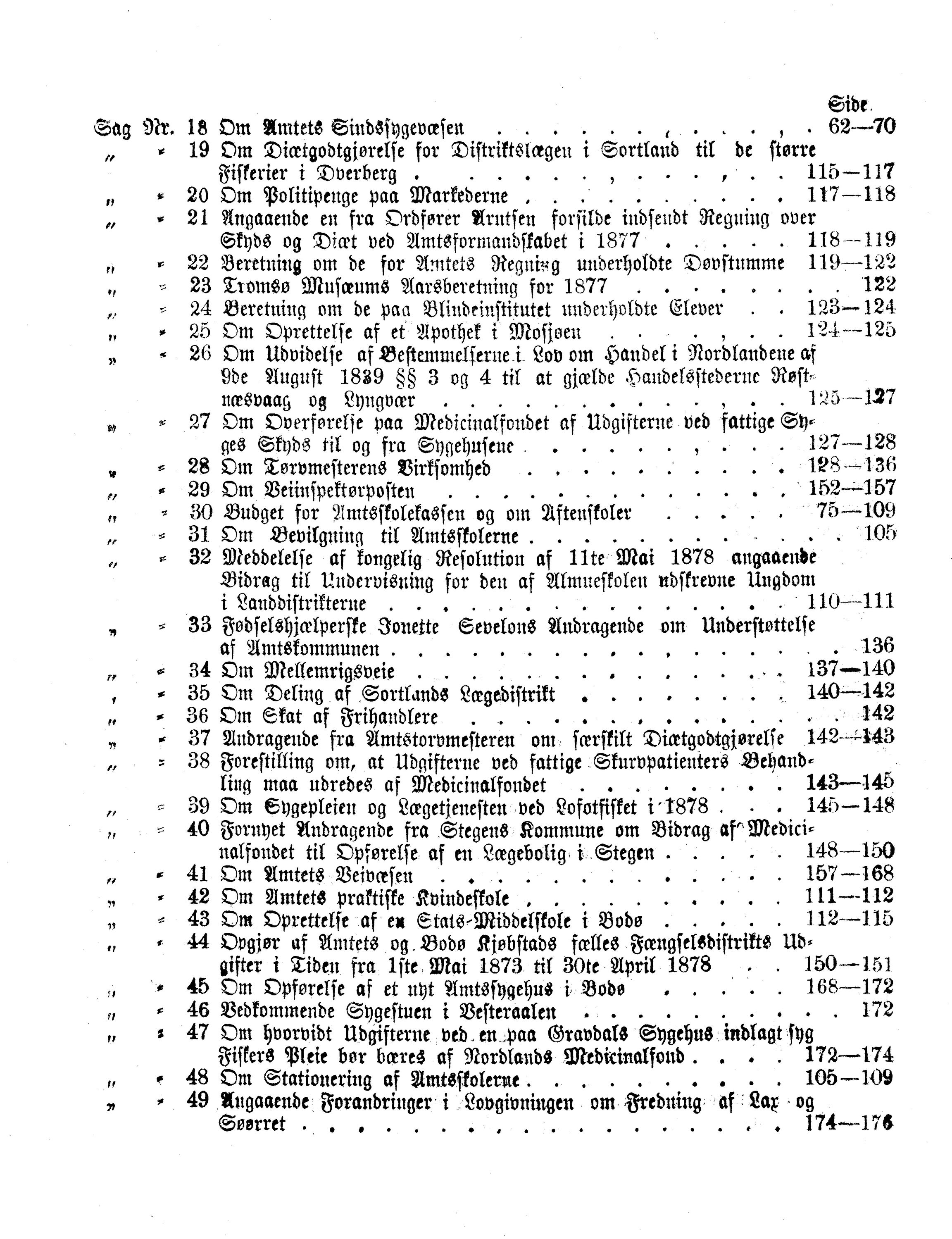 Nordland Fylkeskommune. Fylkestinget, AIN/NFK-17/176/A/Ac/L0012: Fylkestingsforhandlinger 1878, 1878