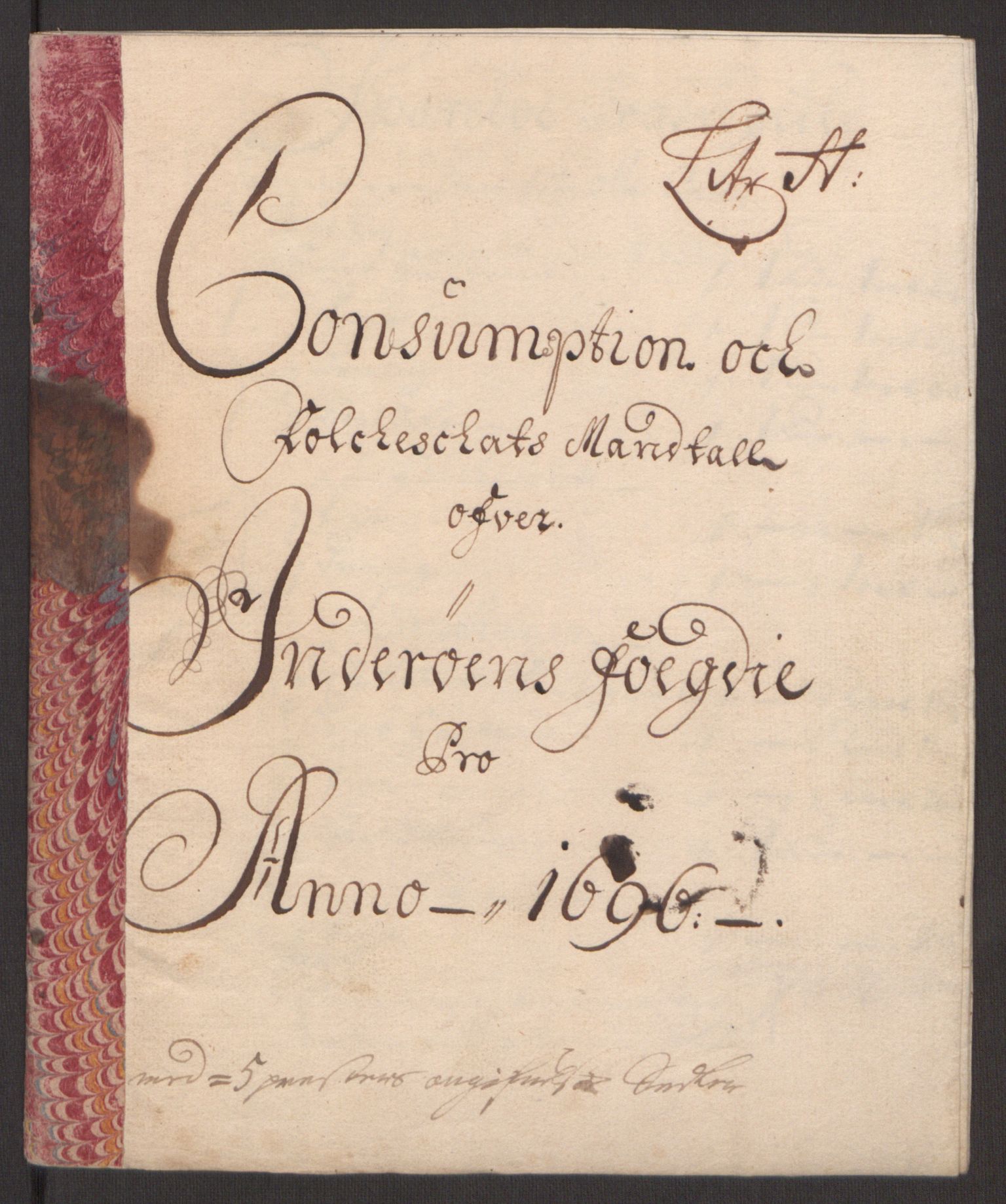 Rentekammeret inntil 1814, Reviderte regnskaper, Fogderegnskap, RA/EA-4092/R63/L4309: Fogderegnskap Inderøy, 1695-1697, p. 281