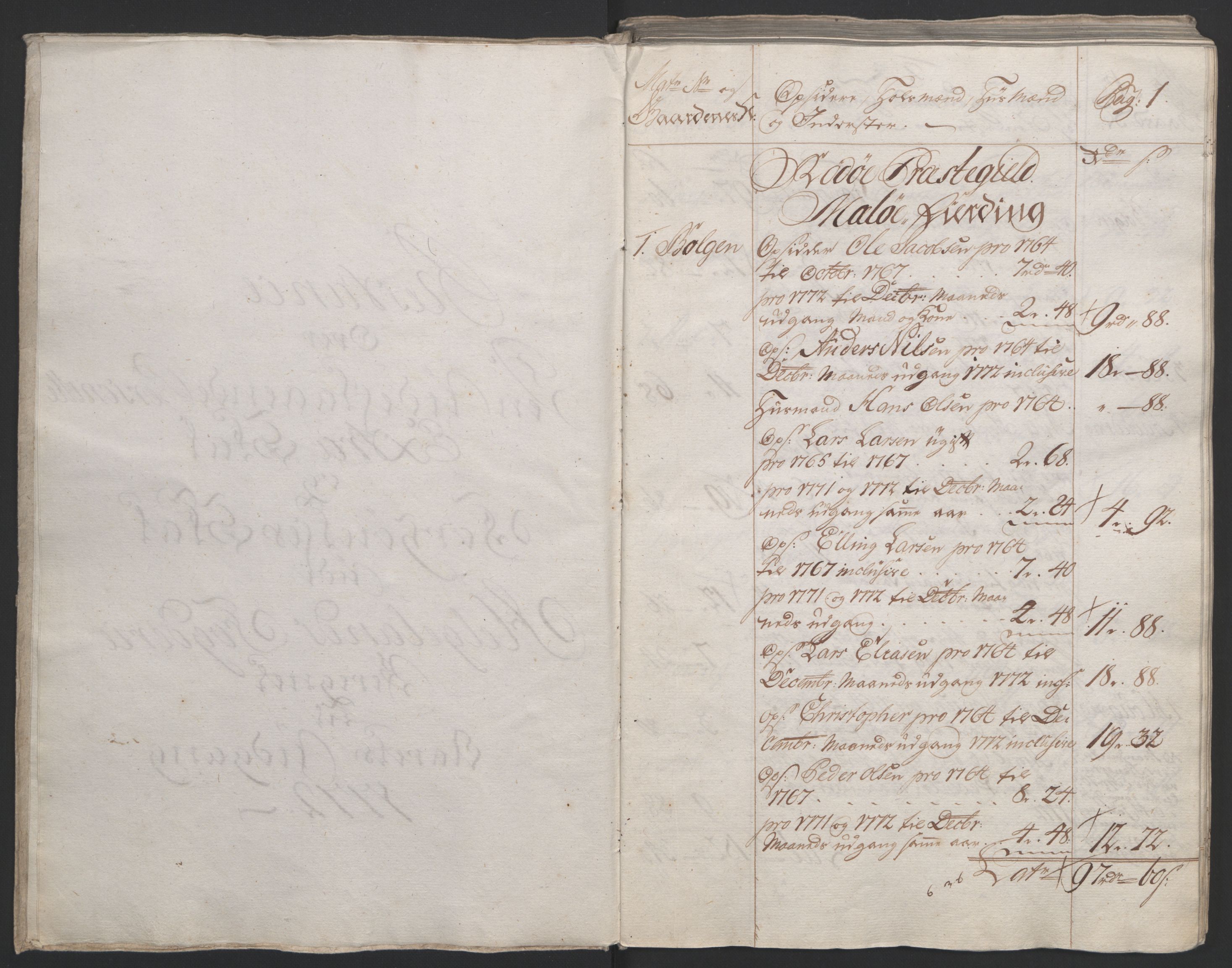 Rentekammeret inntil 1814, Reviderte regnskaper, Fogderegnskap, RA/EA-4092/R65/L4573: Ekstraskatten Helgeland, 1762-1772, p. 444