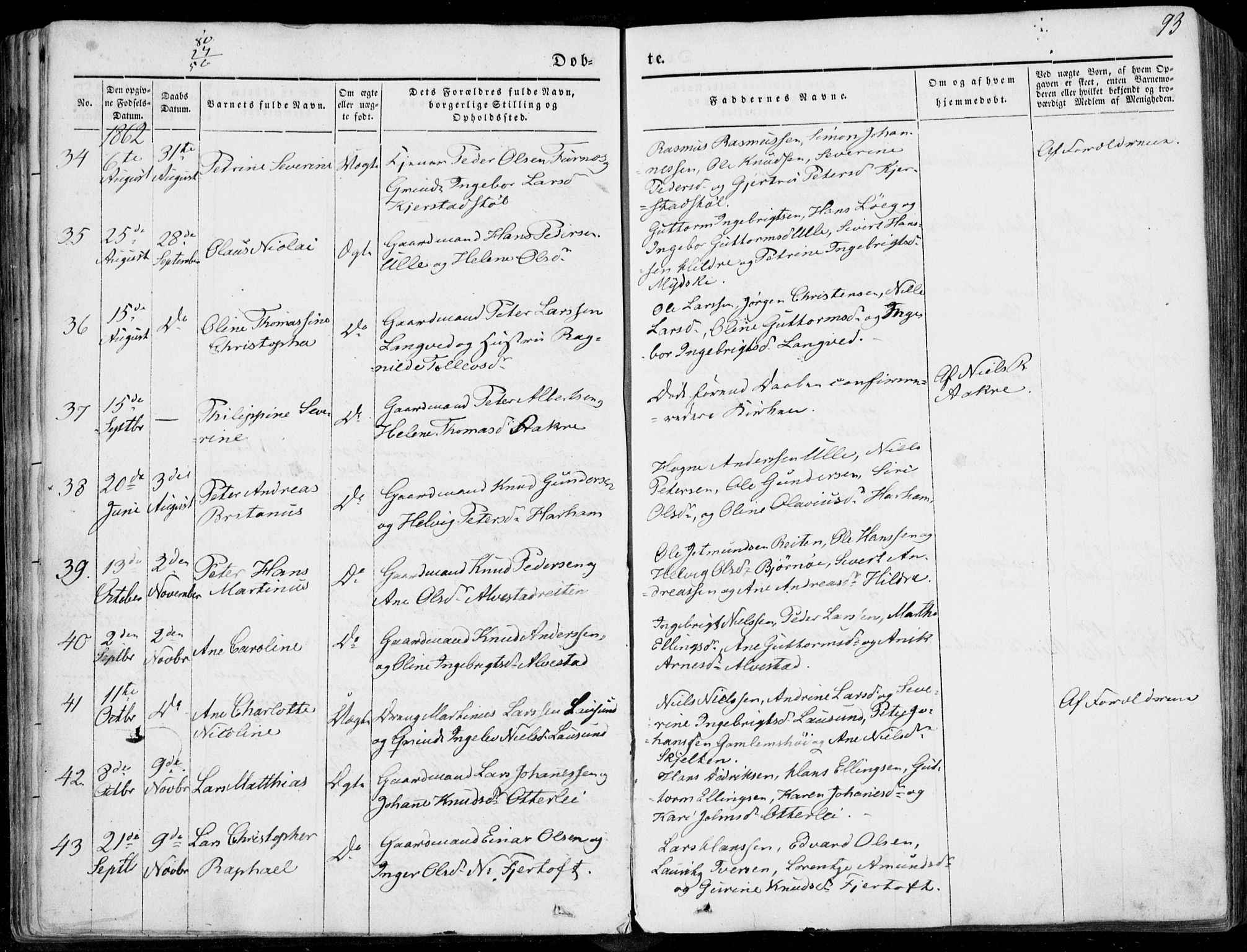 Ministerialprotokoller, klokkerbøker og fødselsregistre - Møre og Romsdal, AV/SAT-A-1454/536/L0497: Parish register (official) no. 536A06, 1845-1865, p. 93