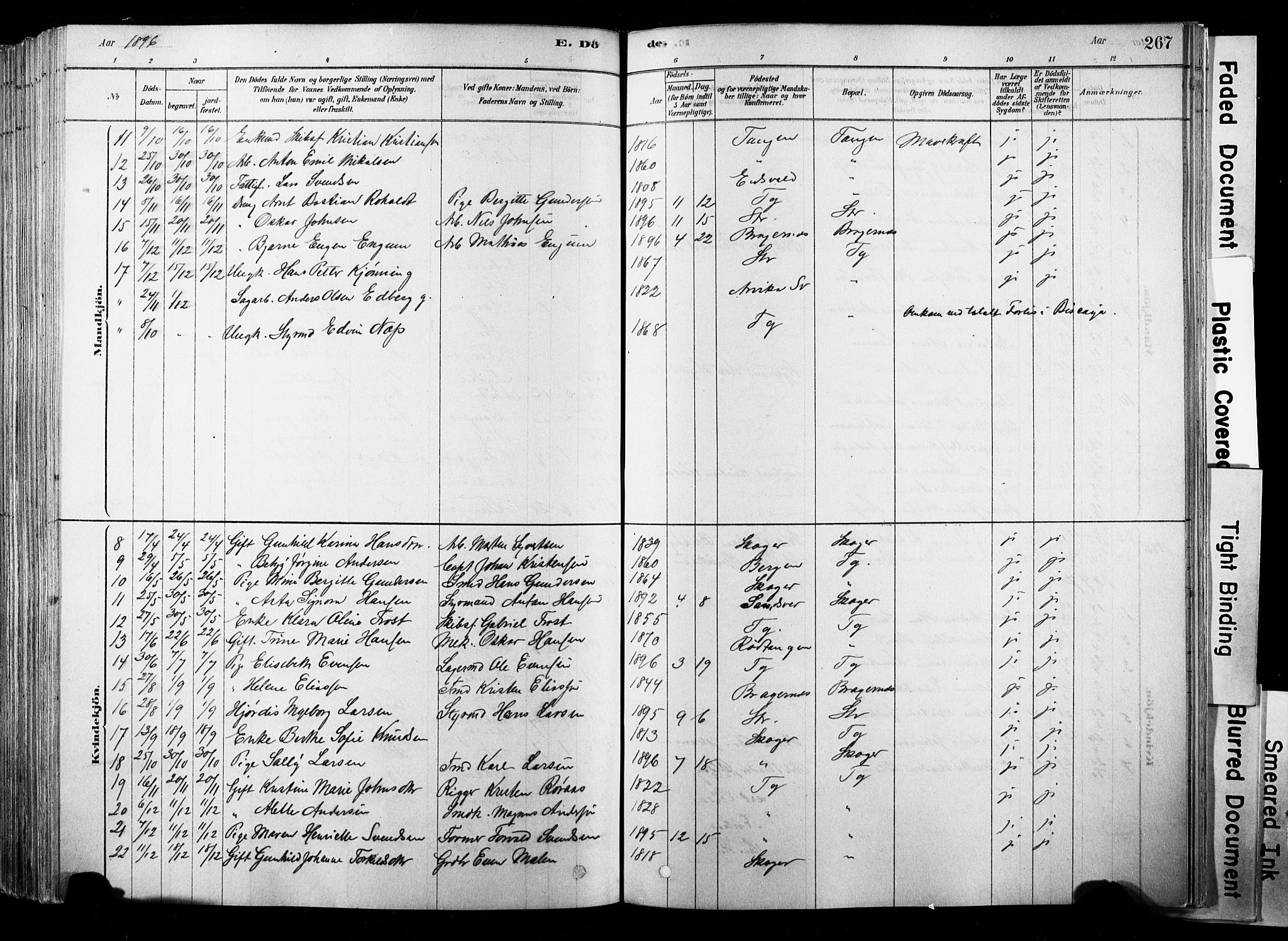 Strømsø kirkebøker, SAKO/A-246/F/Fb/L0006: Parish register (official) no. II 6, 1879-1910, p. 267