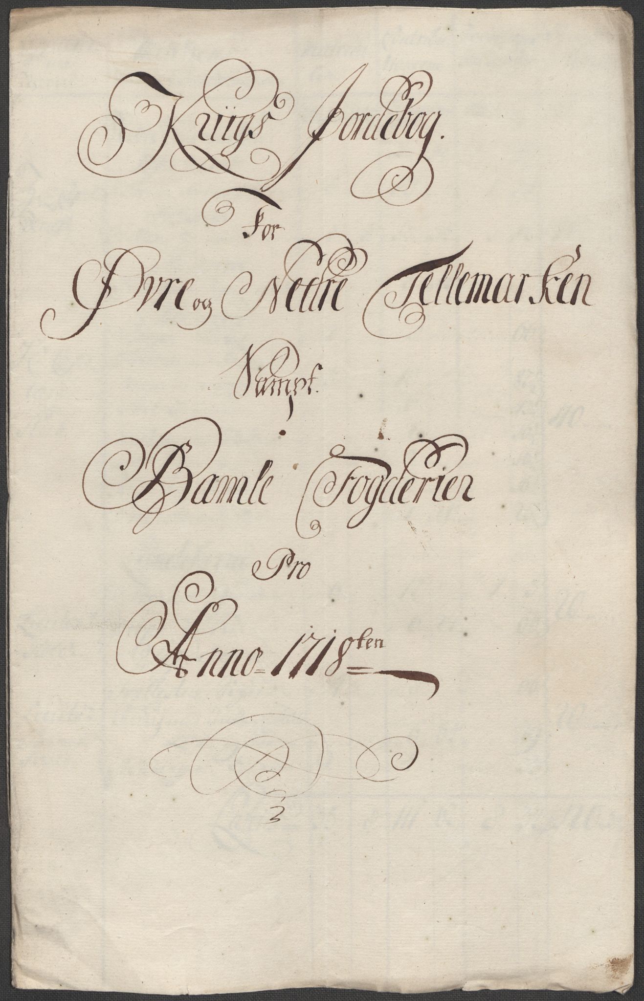 Rentekammeret inntil 1814, Reviderte regnskaper, Fogderegnskap, AV/RA-EA-4092/R36/L2130: Fogderegnskap Øvre og Nedre Telemark og Bamble, 1718, p. 261