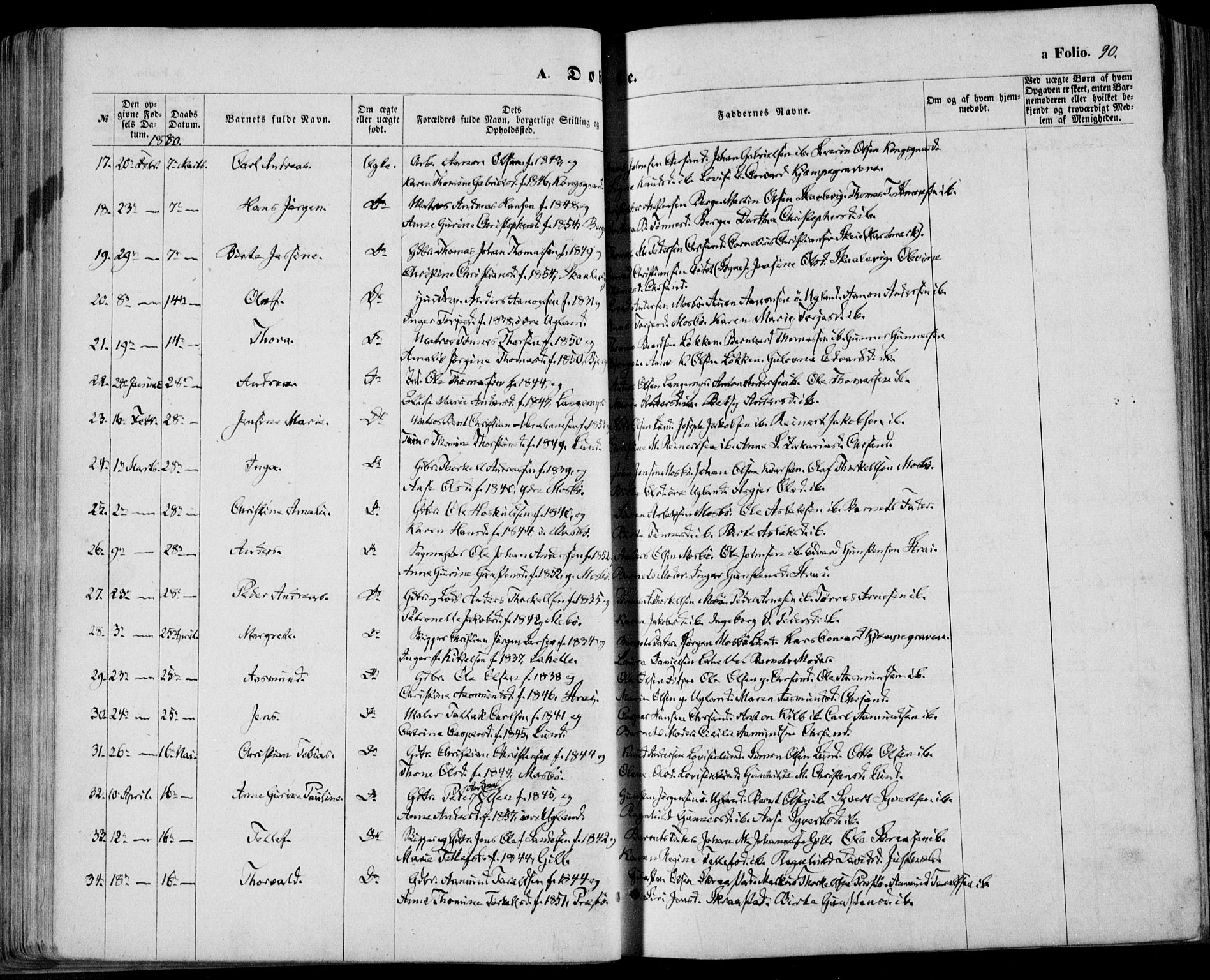 Oddernes sokneprestkontor, AV/SAK-1111-0033/F/Fa/Faa/L0008: Parish register (official) no. A 8, 1864-1880, p. 90