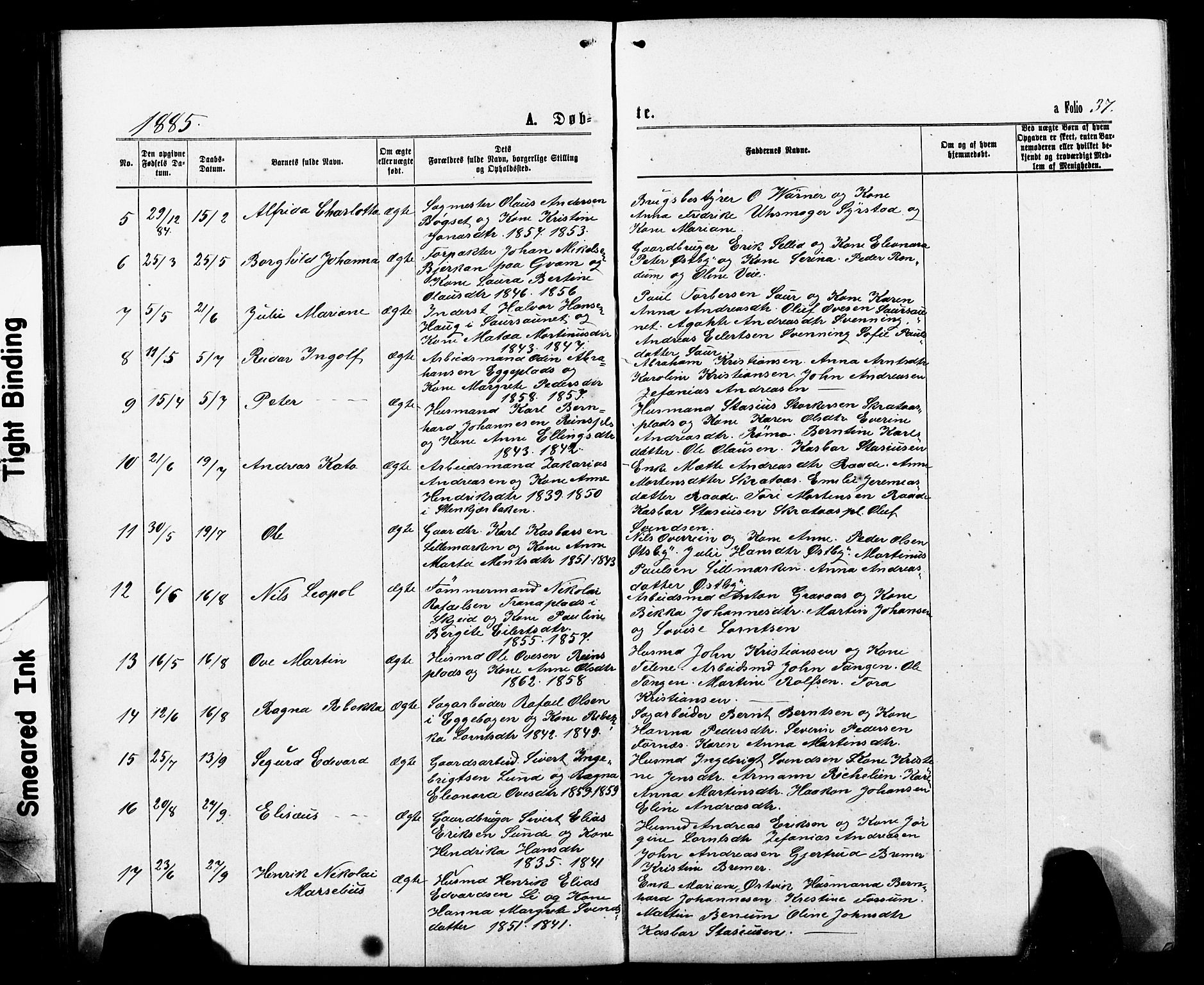 Ministerialprotokoller, klokkerbøker og fødselsregistre - Nord-Trøndelag, SAT/A-1458/740/L0380: Parish register (copy) no. 740C01, 1868-1902, p. 37