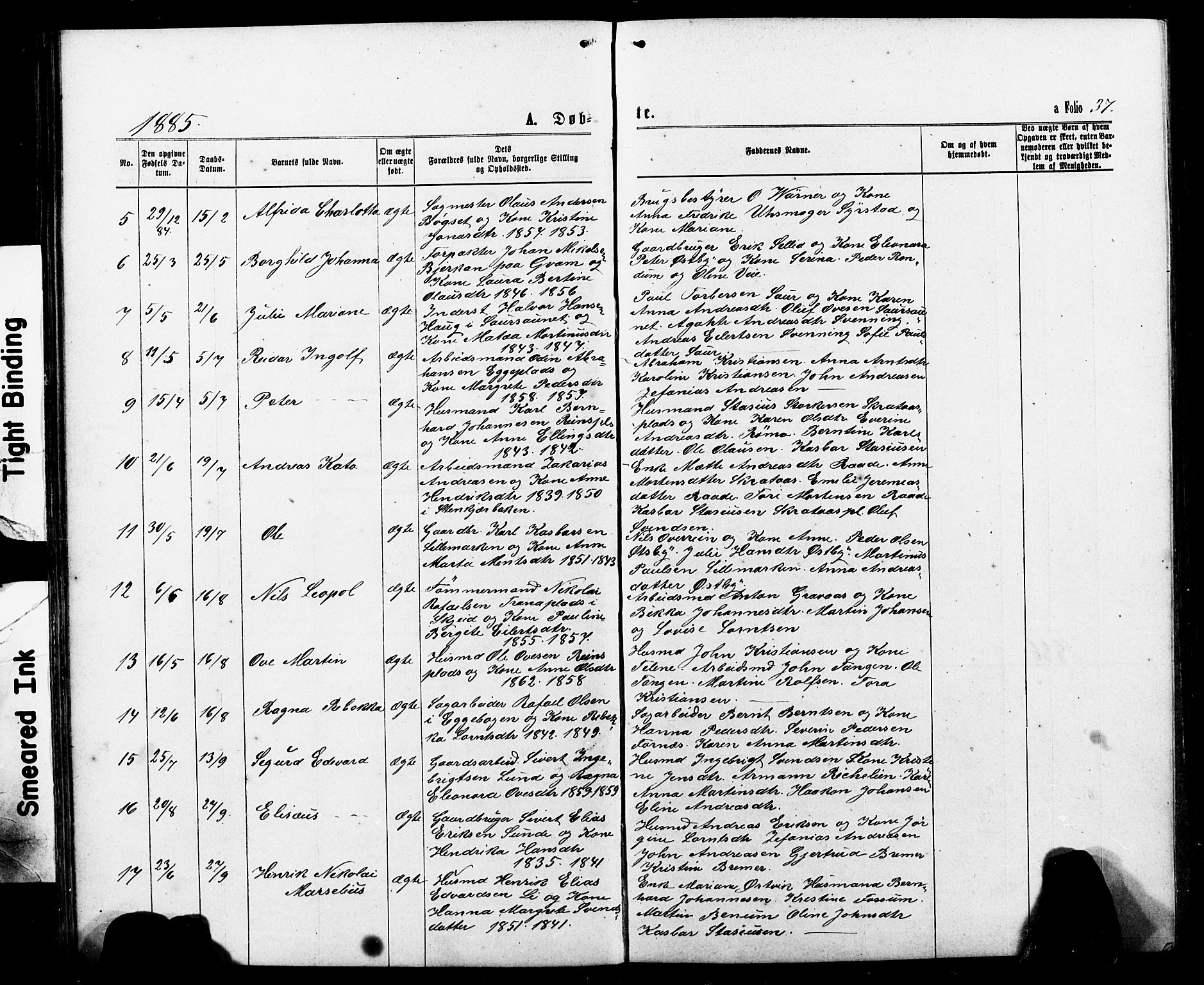 Ministerialprotokoller, klokkerbøker og fødselsregistre - Nord-Trøndelag, AV/SAT-A-1458/740/L0380: Parish register (copy) no. 740C01, 1868-1902, p. 37