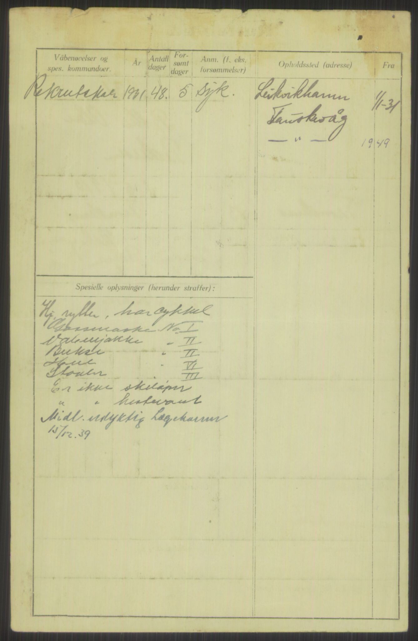 Forsvaret, Troms infanteriregiment nr. 16, AV/RA-RAFA-3146/P/Pa/L0015: Rulleblad for regimentets menige mannskaper, årsklasse 1931, 1931, p. 992