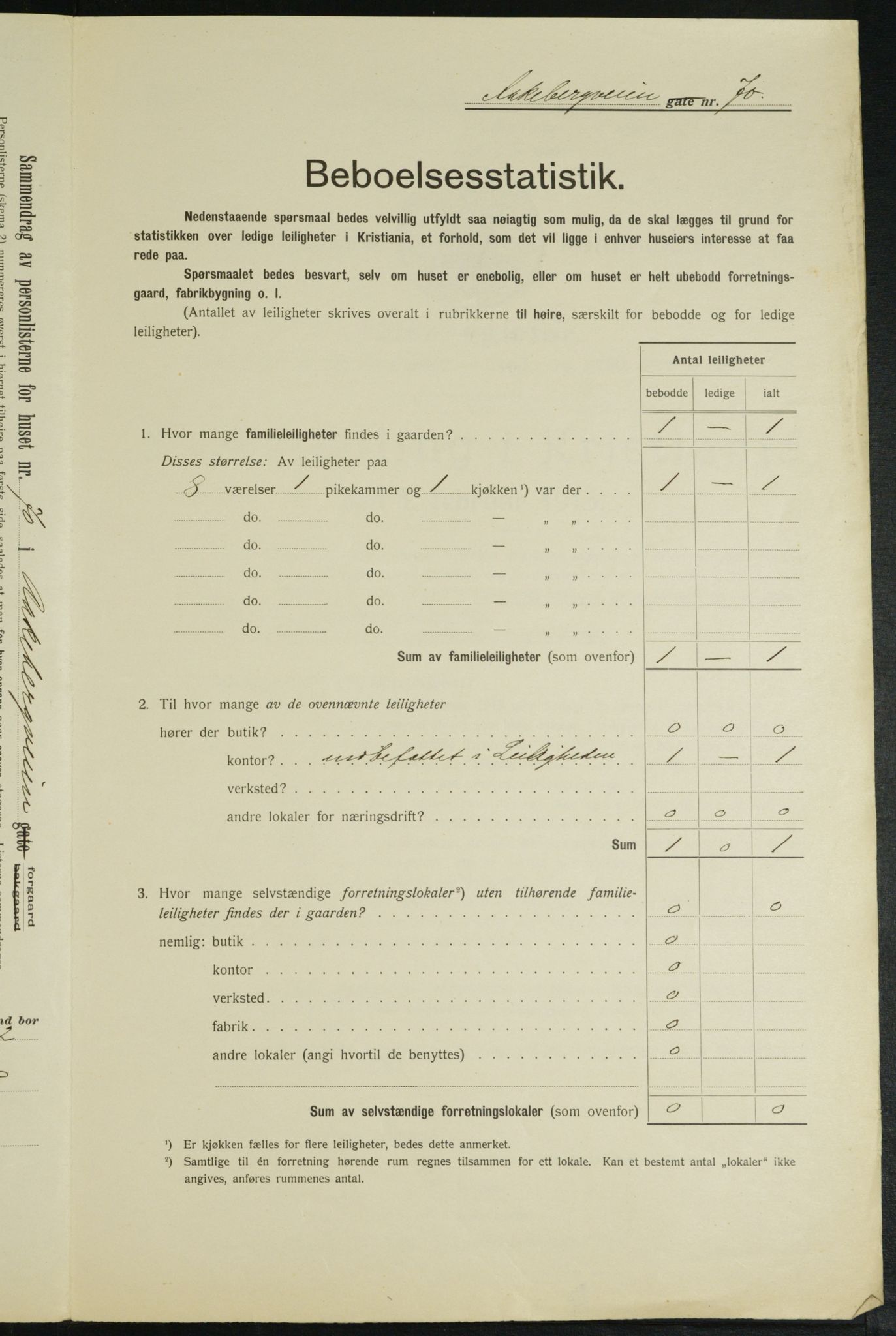 OBA, Municipal Census 1913 for Kristiania, 1913, p. 130835