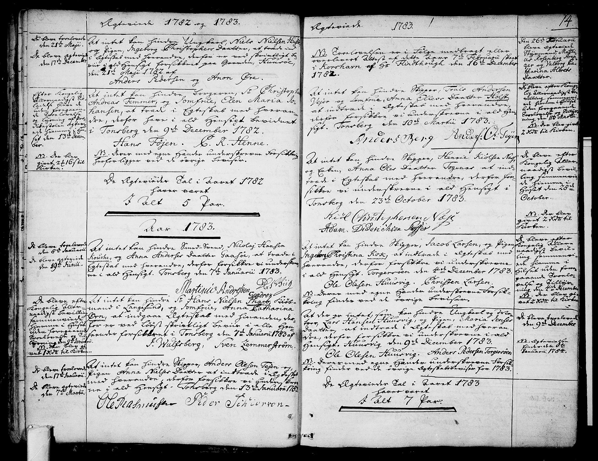 Tønsberg kirkebøker, AV/SAKO-A-330/F/Fa/L0002: Parish register (official) no. I 2, 1760-1796, p. 14