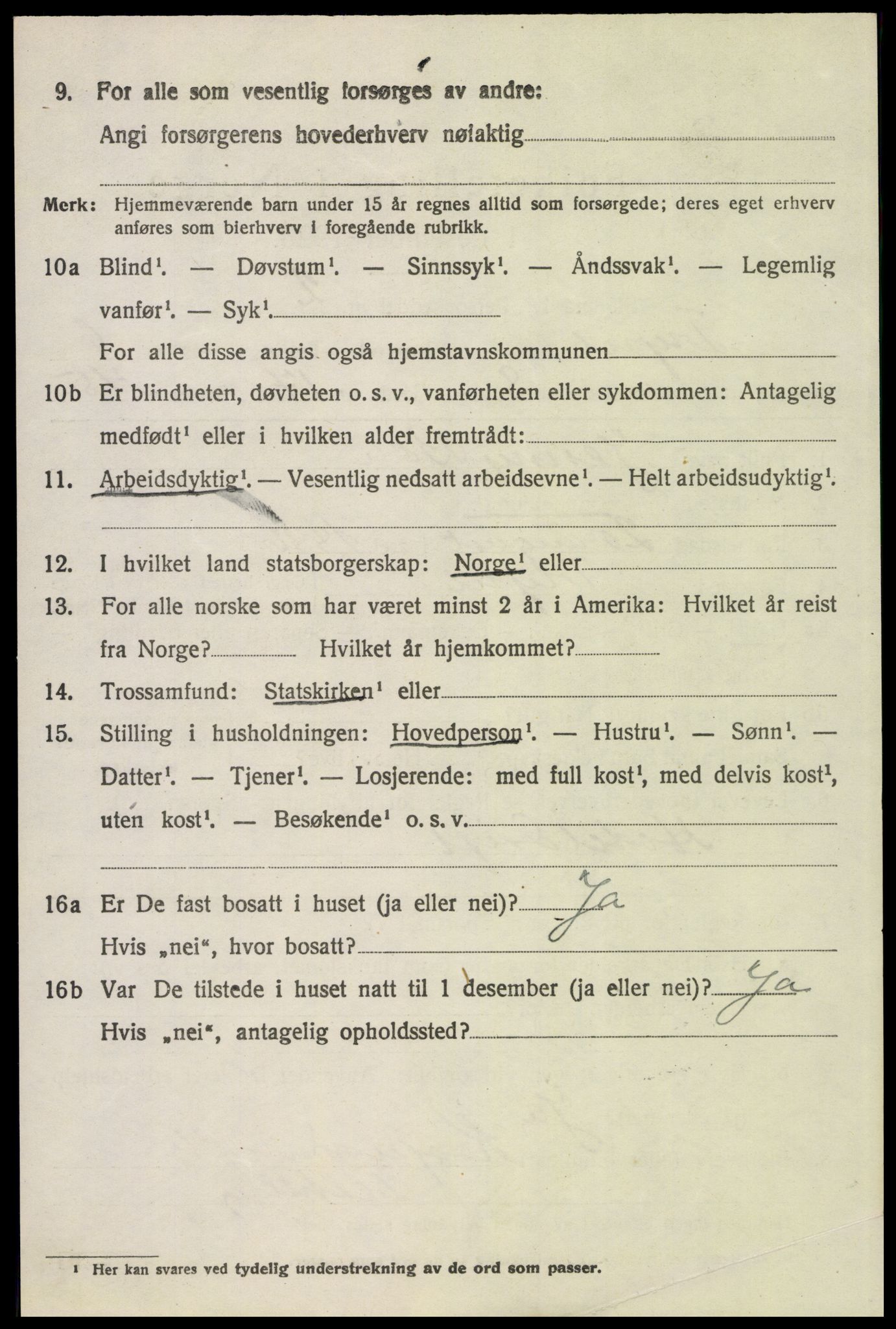 SAH, 1920 census for Trysil, 1920, p. 4618