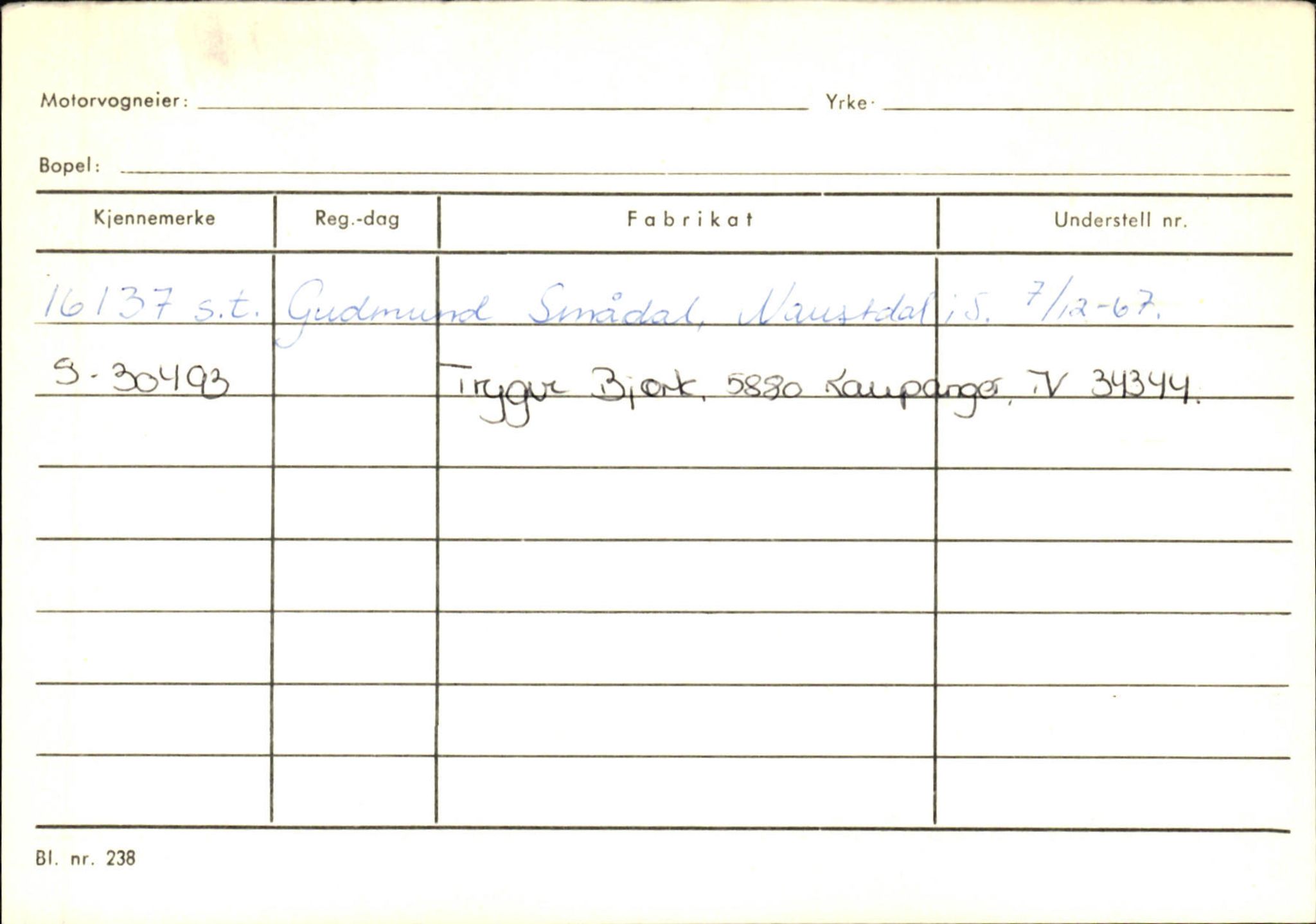 Statens vegvesen, Sogn og Fjordane vegkontor, SAB/A-5301/4/F/L0124: Eigarregister Sogndal A-U, 1945-1975, p. 2204