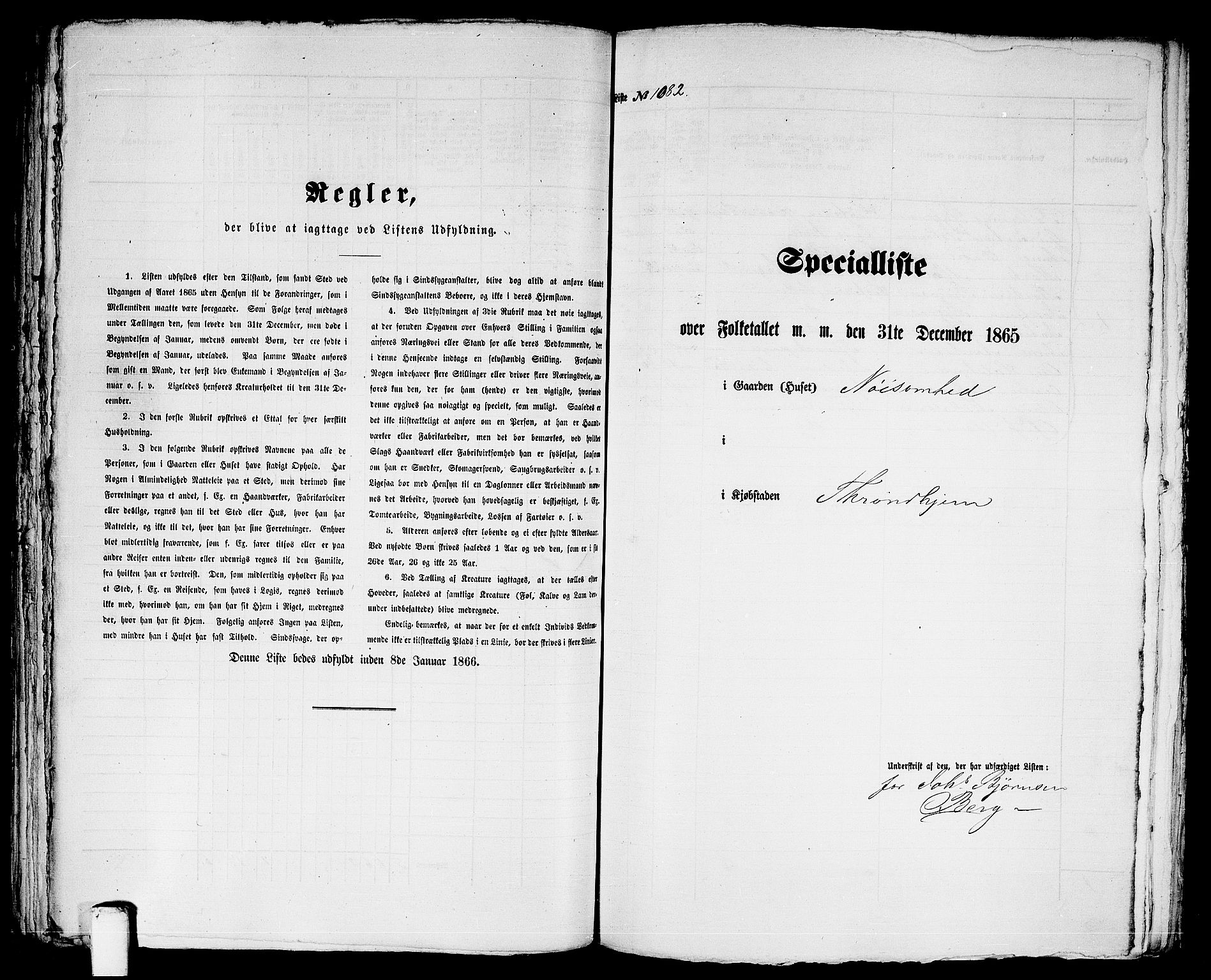 RA, 1865 census for Trondheim, 1865, p. 2245