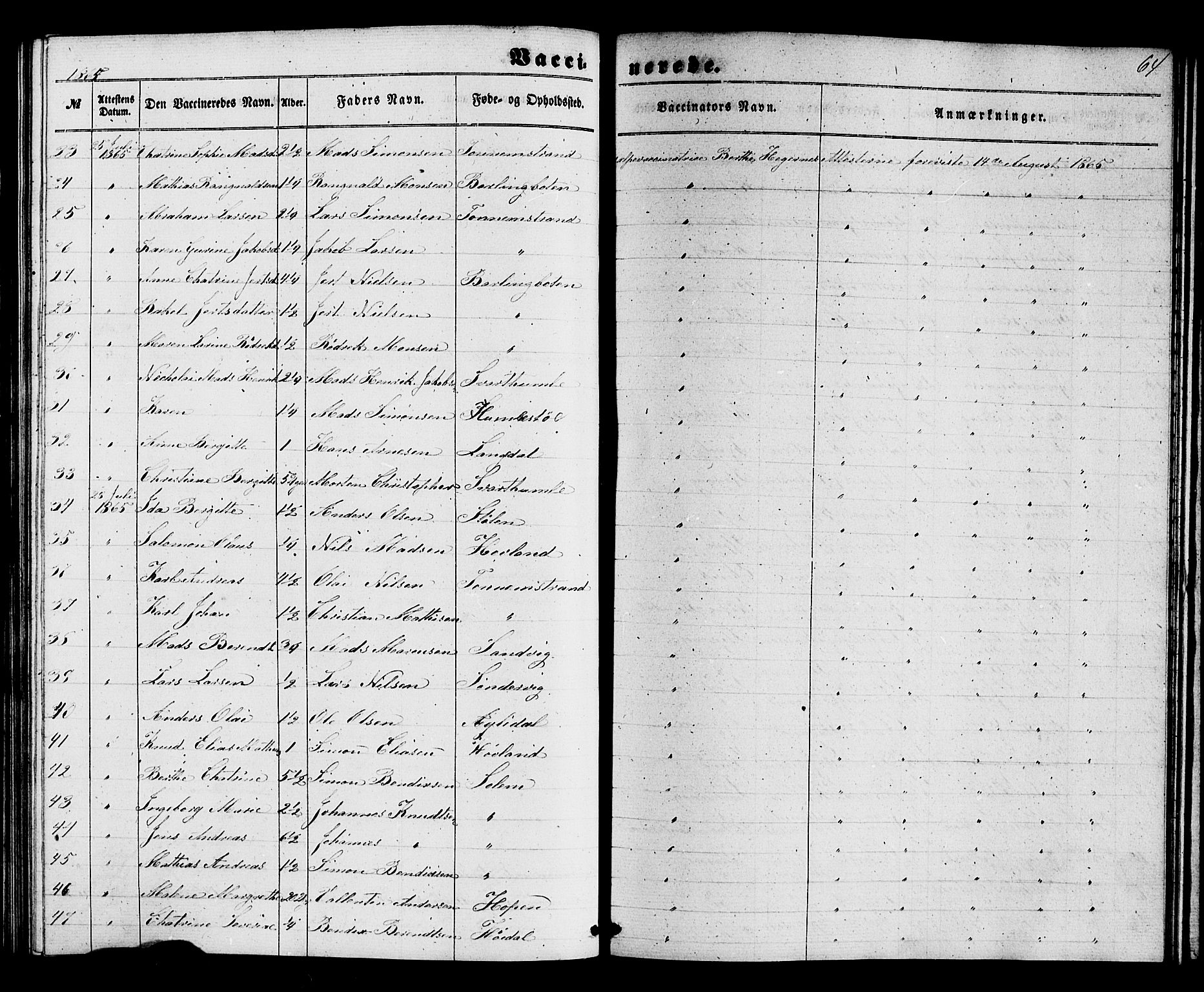 Kinn sokneprestembete, SAB/A-80801/H/Haa/Haaa/L0017: Parish register (official) no. A 17, 1858-1867, p. 64