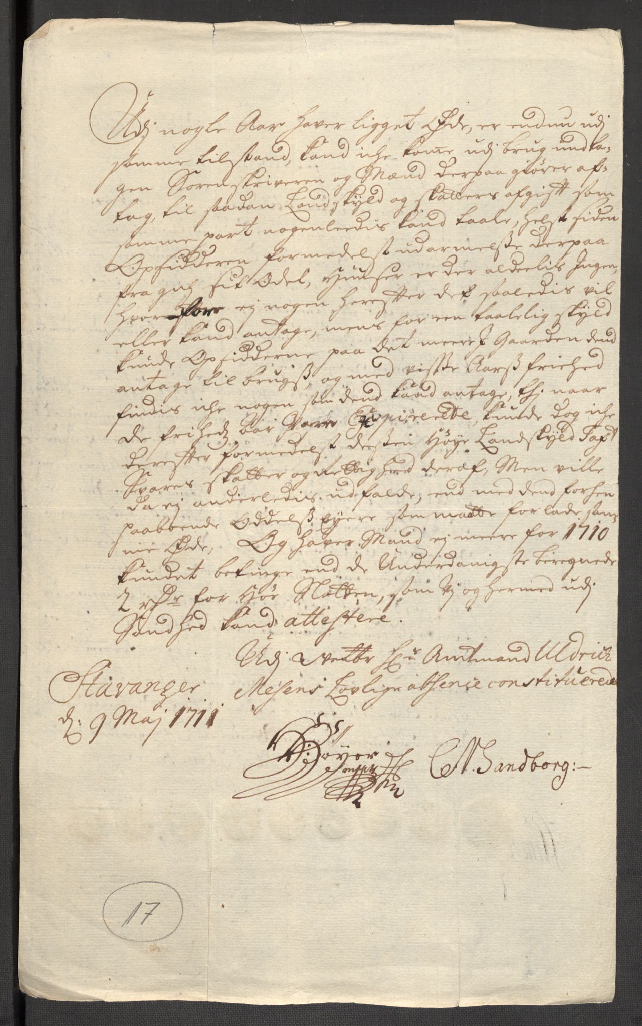 Rentekammeret inntil 1814, Reviderte regnskaper, Fogderegnskap, AV/RA-EA-4092/R47/L2862: Fogderegnskap Ryfylke, 1710, p. 84