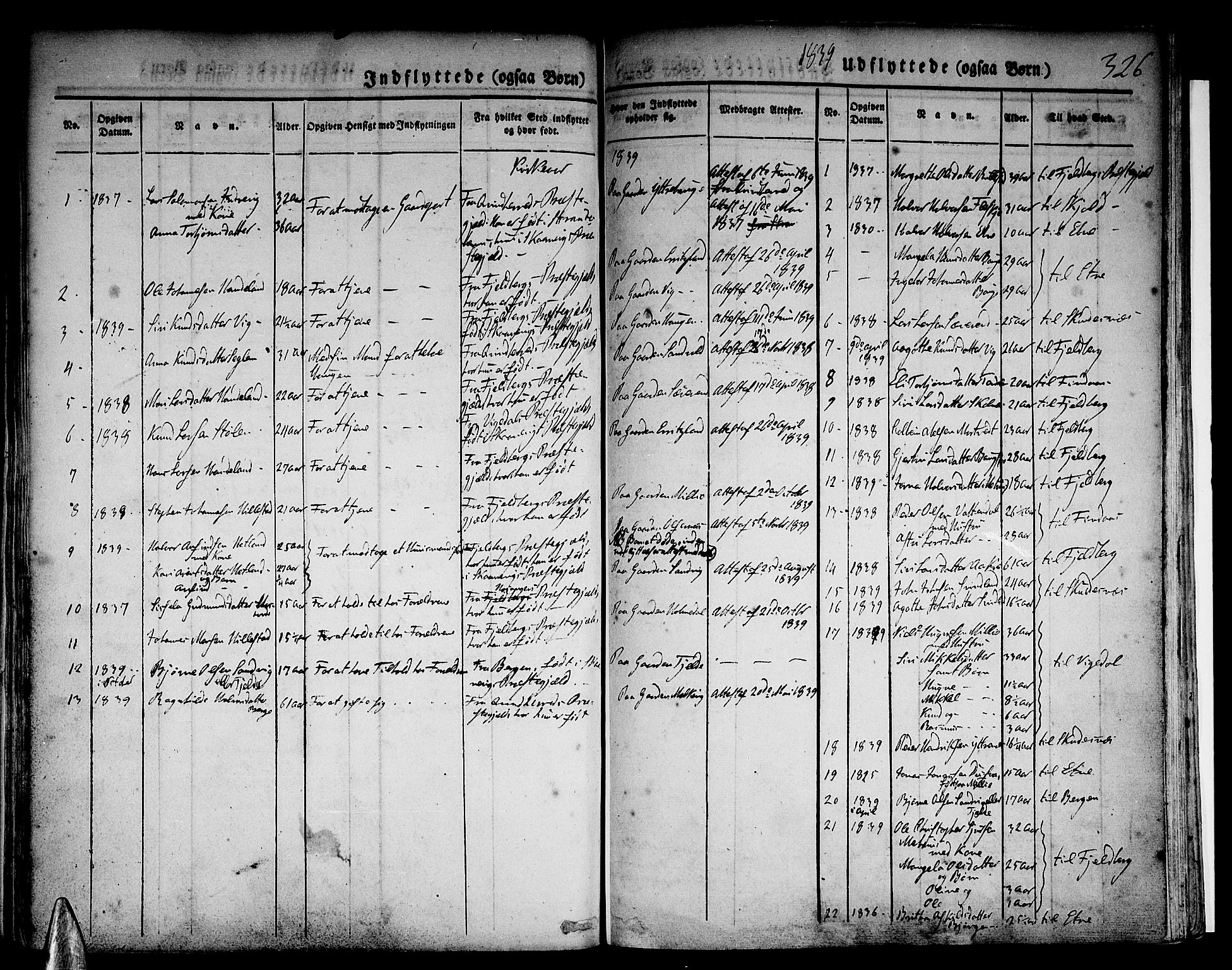 Skånevik sokneprestembete, SAB/A-77801/H/Haa: Parish register (official) no. A 4, 1828-1848, p. 326