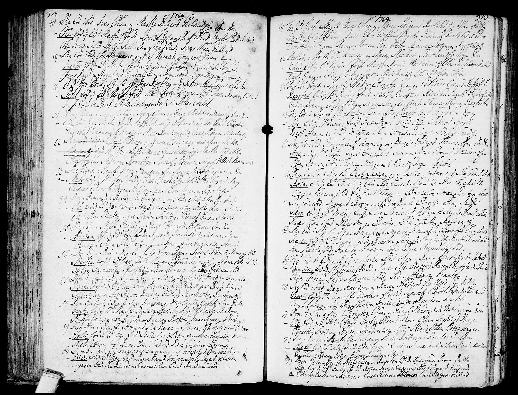 Modum kirkebøker, AV/SAKO-A-234/F/Fa/L0002: Parish register (official) no. 2, 1741-1782, p. 312-313