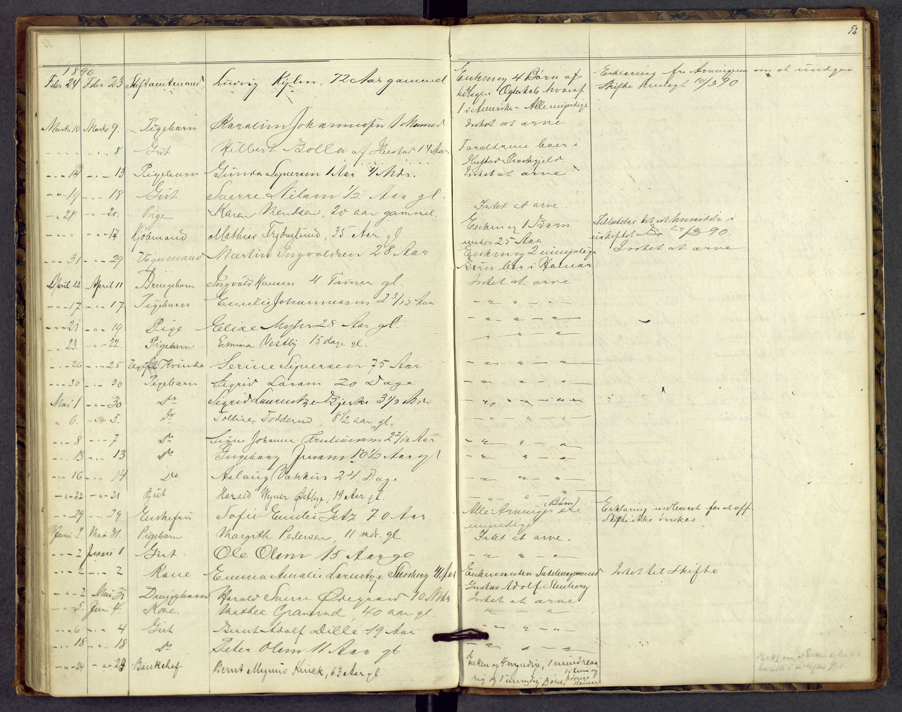 Hamar byfogd og byskriver, AV/SAH-TING-046/J/Jd/L0001: Dødsfallsprotokoll, 1862-1894, p. 52