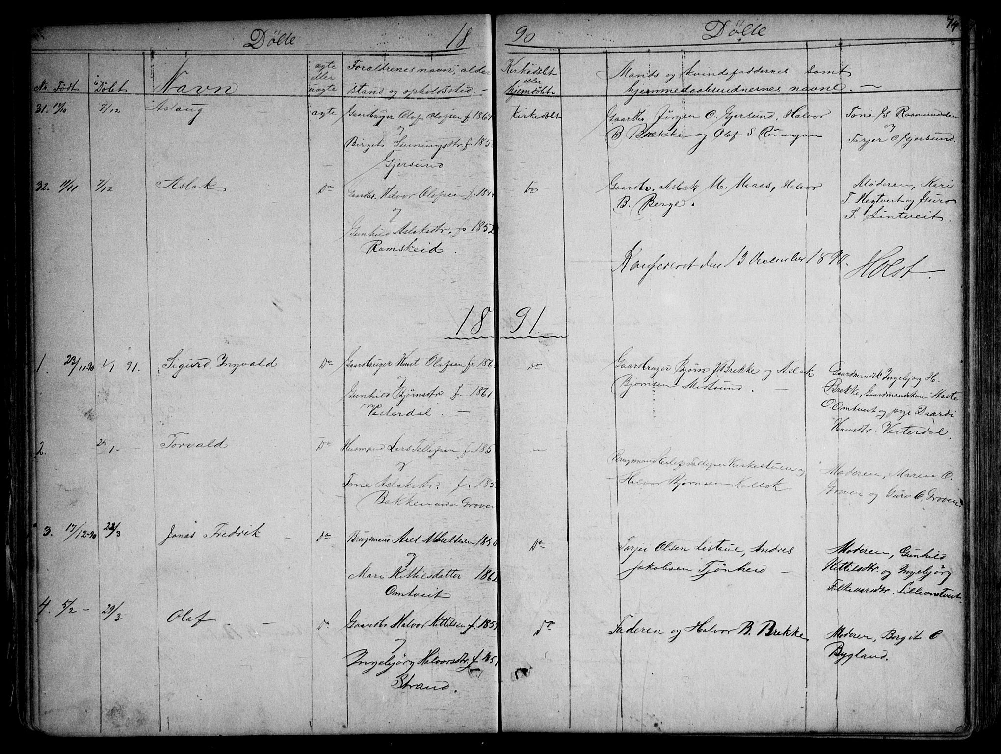 Kviteseid kirkebøker, SAKO/A-276/G/Gb/L0002: Parish register (copy) no. II 2, 1850-1892, p. 74