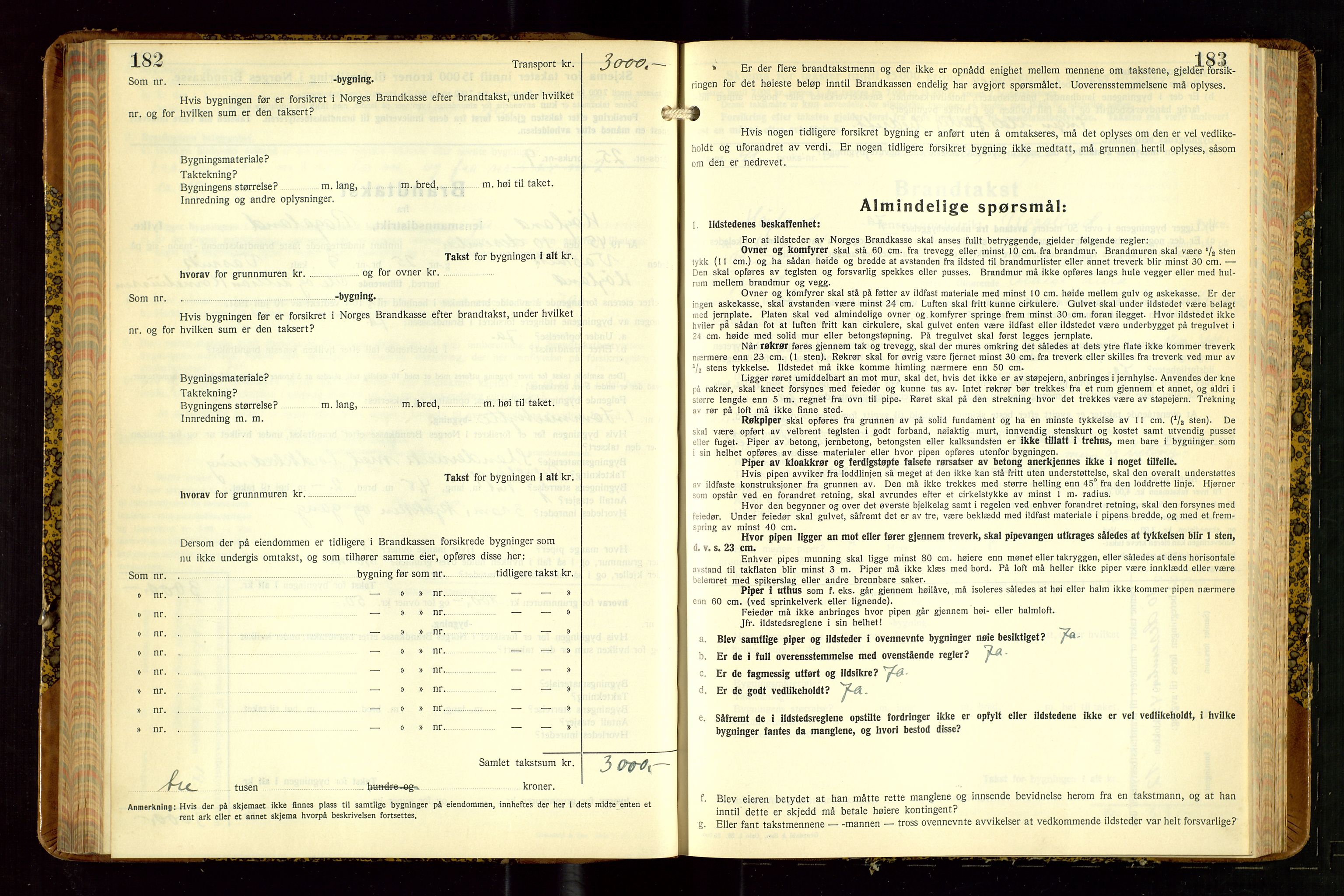 Høyland/Sandnes lensmannskontor, SAST/A-100166/Gob/L0008: "Branntakstprotokoll", 1940-1952, p. 182-183