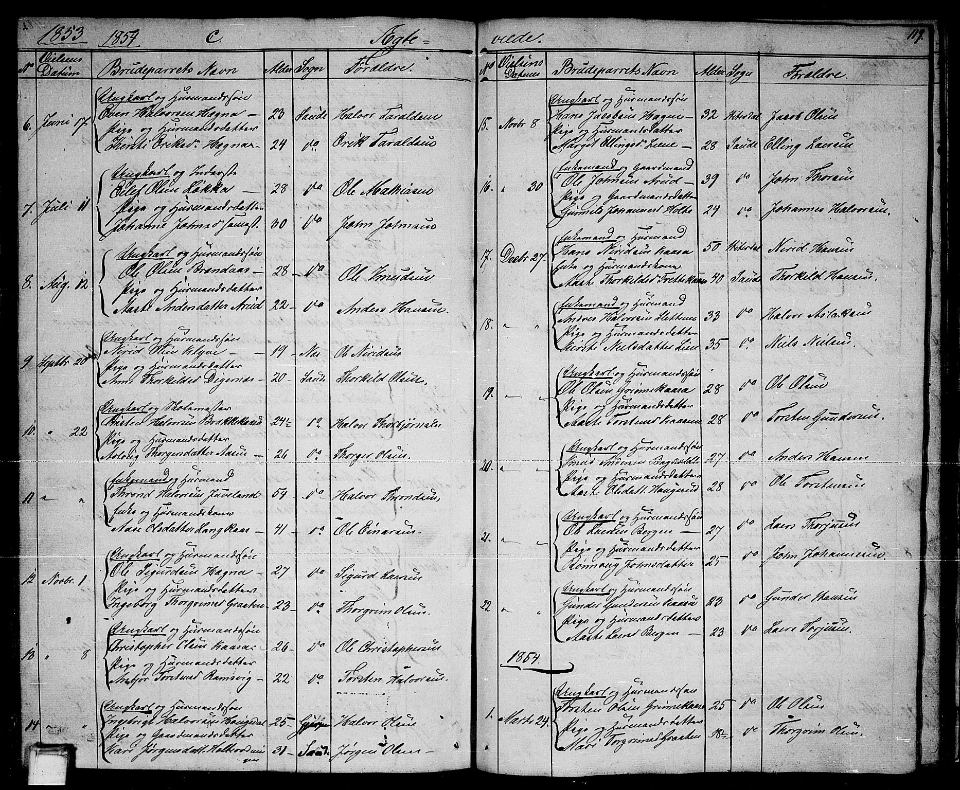 Sauherad kirkebøker, SAKO/A-298/G/Ga/L0002: Parish register (copy) no. I 2, 1842-1866, p. 119