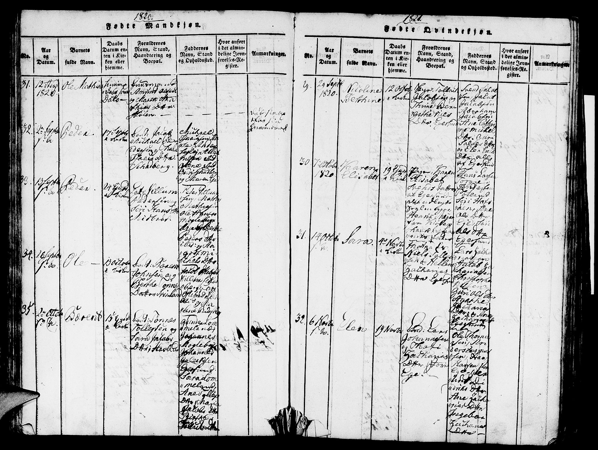 Eigersund sokneprestkontor, AV/SAST-A-101807/S08/L0007: Parish register (official) no. A 7, 1815-1827