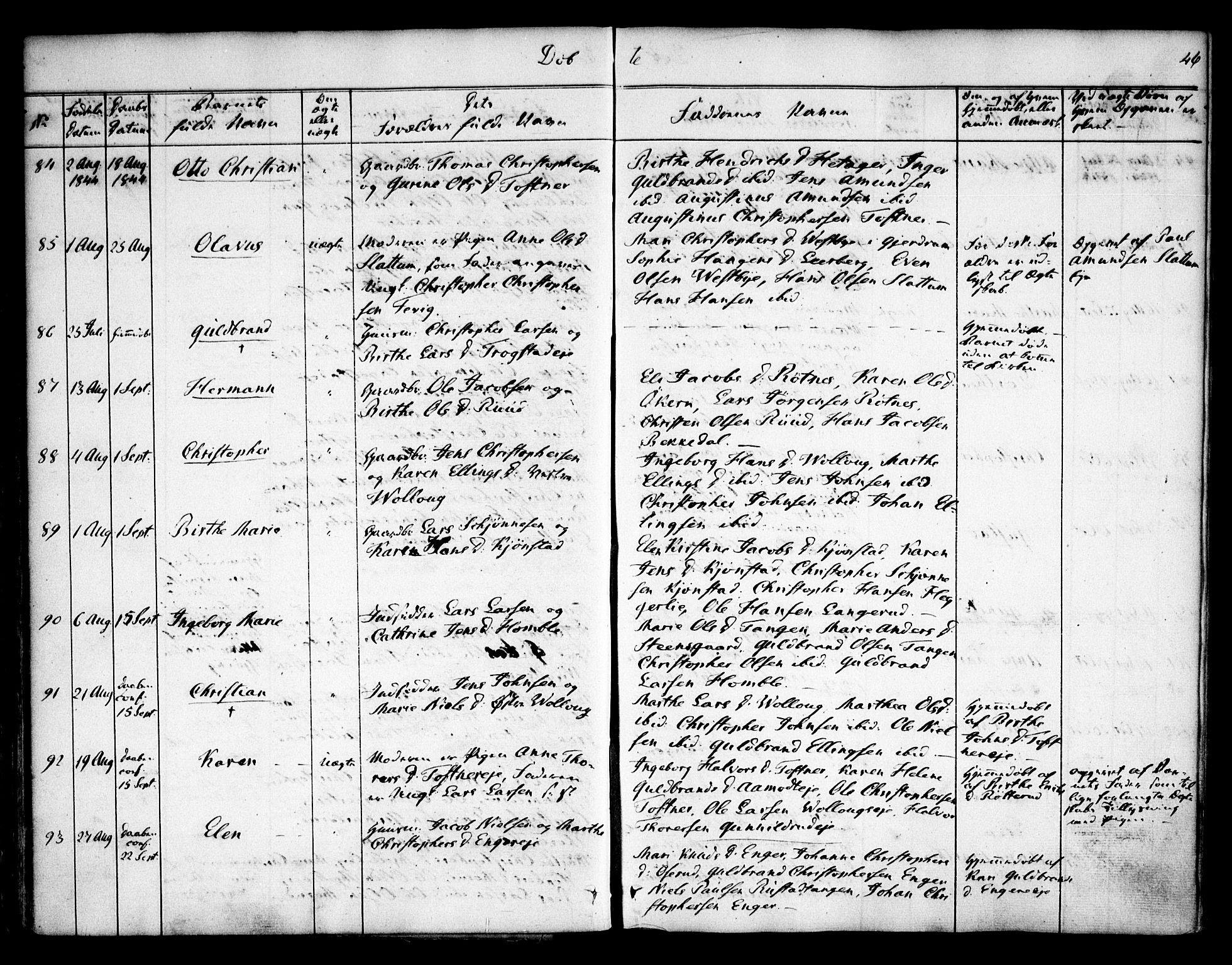 Nannestad prestekontor Kirkebøker, SAO/A-10414a/F/Fa/L0010: Parish register (official) no. I 10, 1840-1850, p. 46