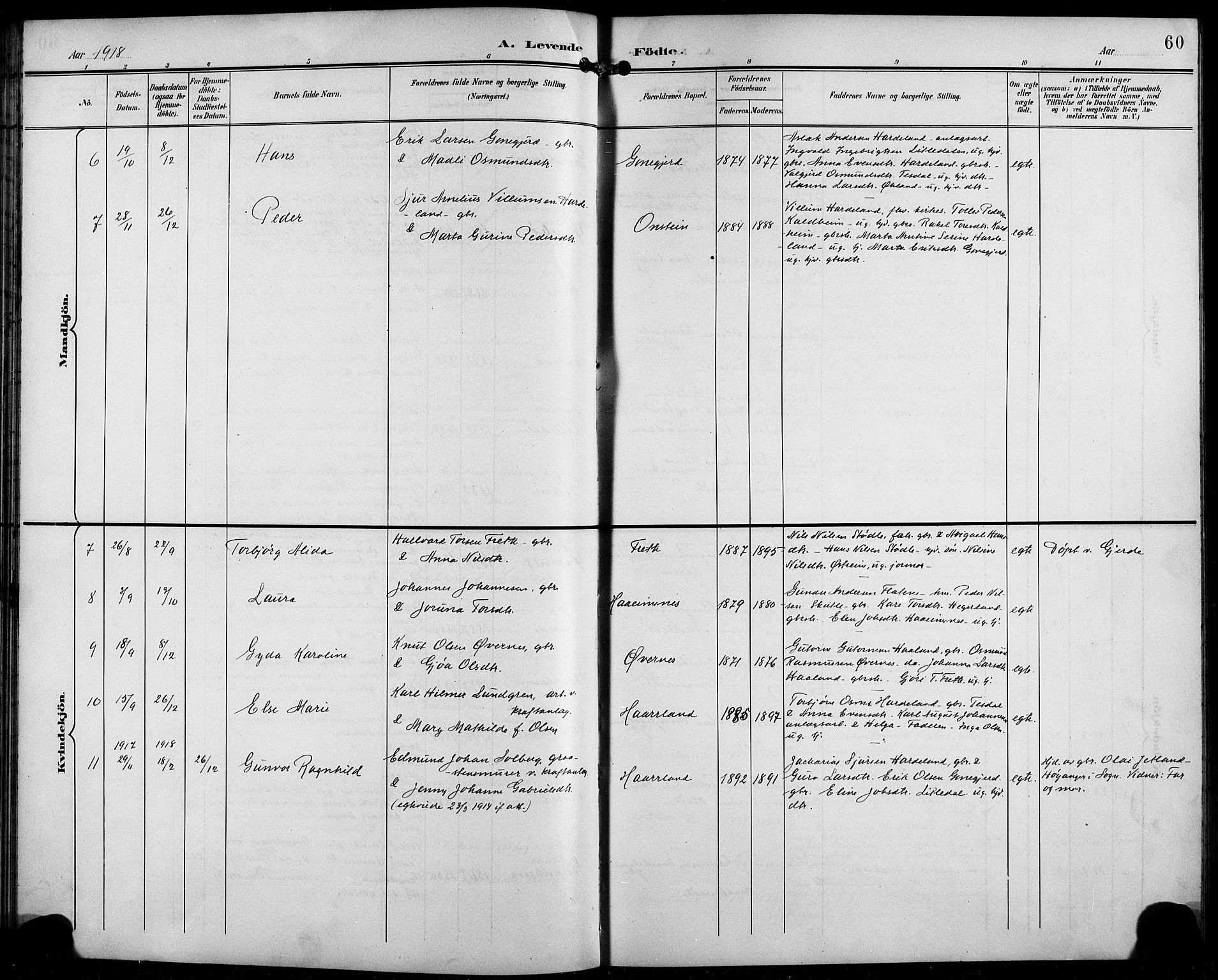 Etne sokneprestembete, AV/SAB-A-75001/H/Hab: Parish register (copy) no. C 5, 1896-1920, p. 60