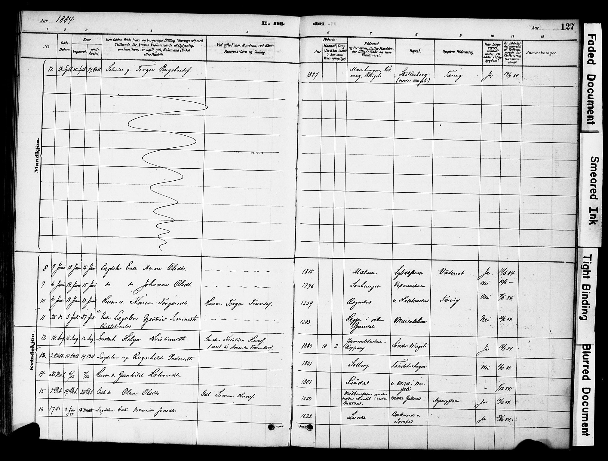 Øyer prestekontor, SAH/PREST-084/H/Ha/Haa/L0009: Parish register (official) no. 9, 1878-1893, p. 127