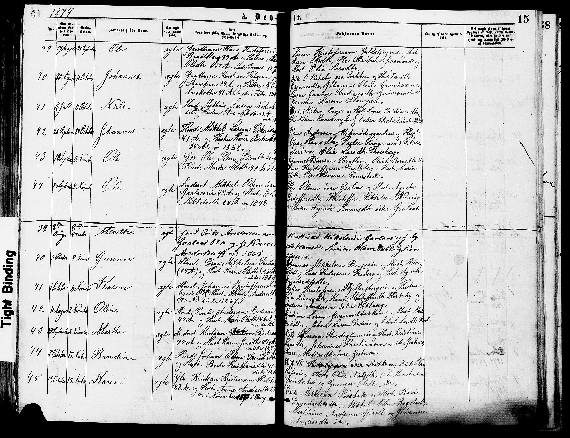 Vang prestekontor, Hedmark, SAH/PREST-008/H/Ha/Haa/L0013: Parish register (official) no. 13, 1855-1879, p. 15