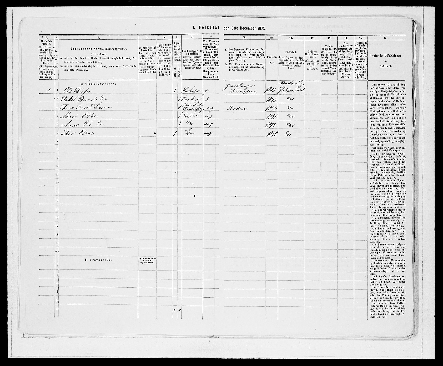 SAB, 1875 Census for 1445P Gloppen, 1875, p. 1082