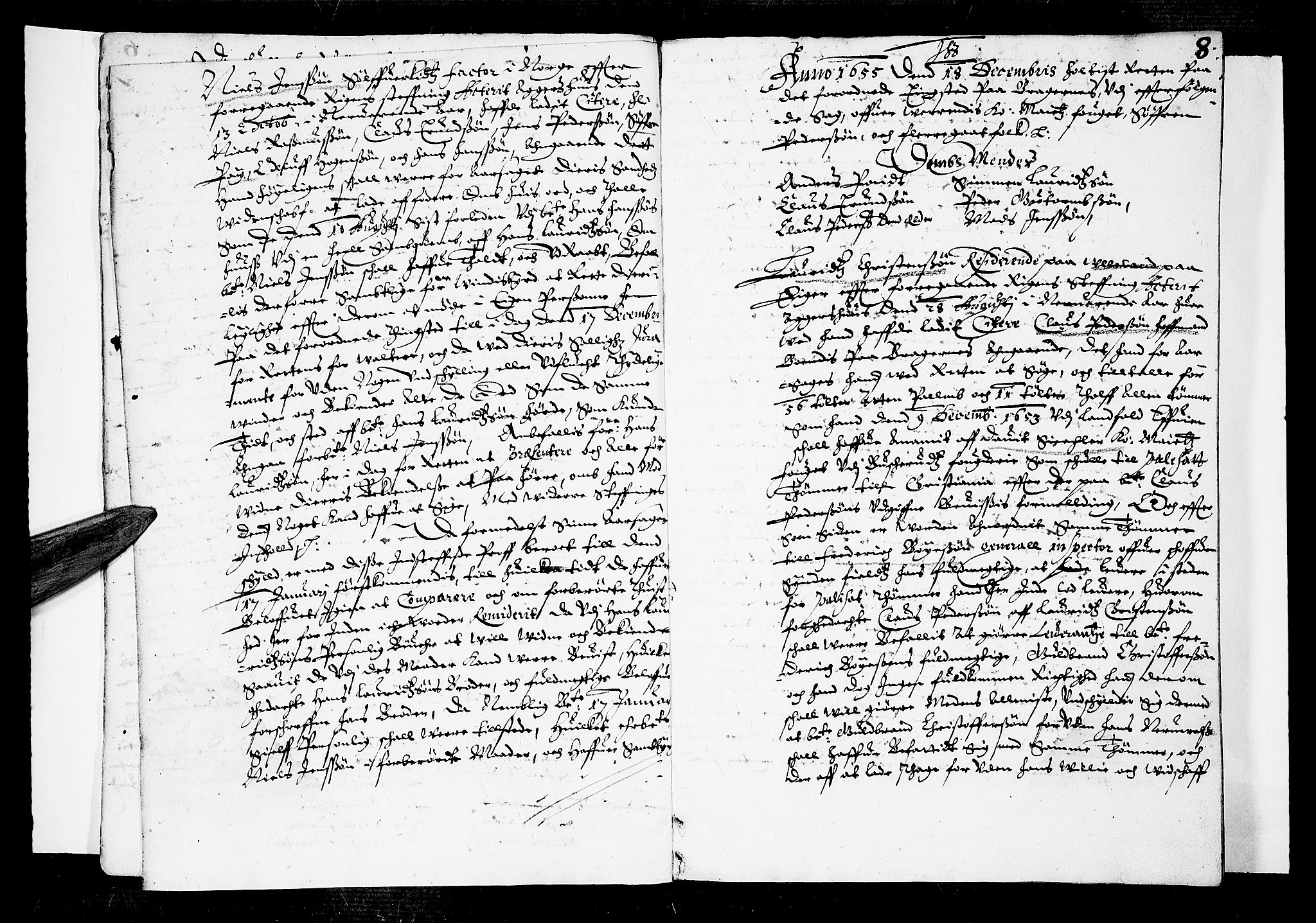 Lier, Røyken og Hurum sorenskriveri, SAKO/A-89/F/Fa/L0001: Tingbok, 1655-1658, p. 8