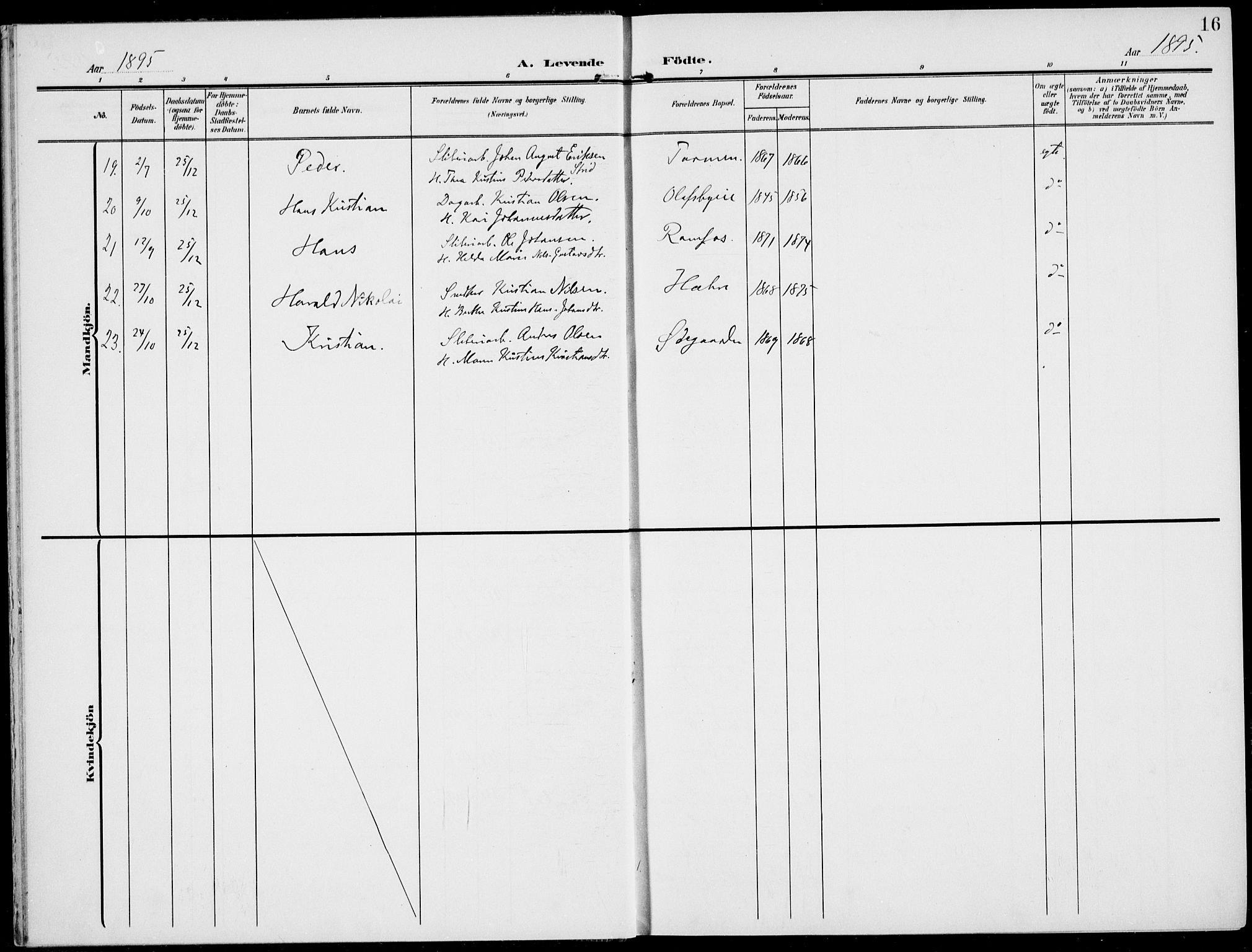 Modum kirkebøker, AV/SAKO-A-234/F/Fa/L0019: Parish register (official) no. 19, 1890-1914, p. 16