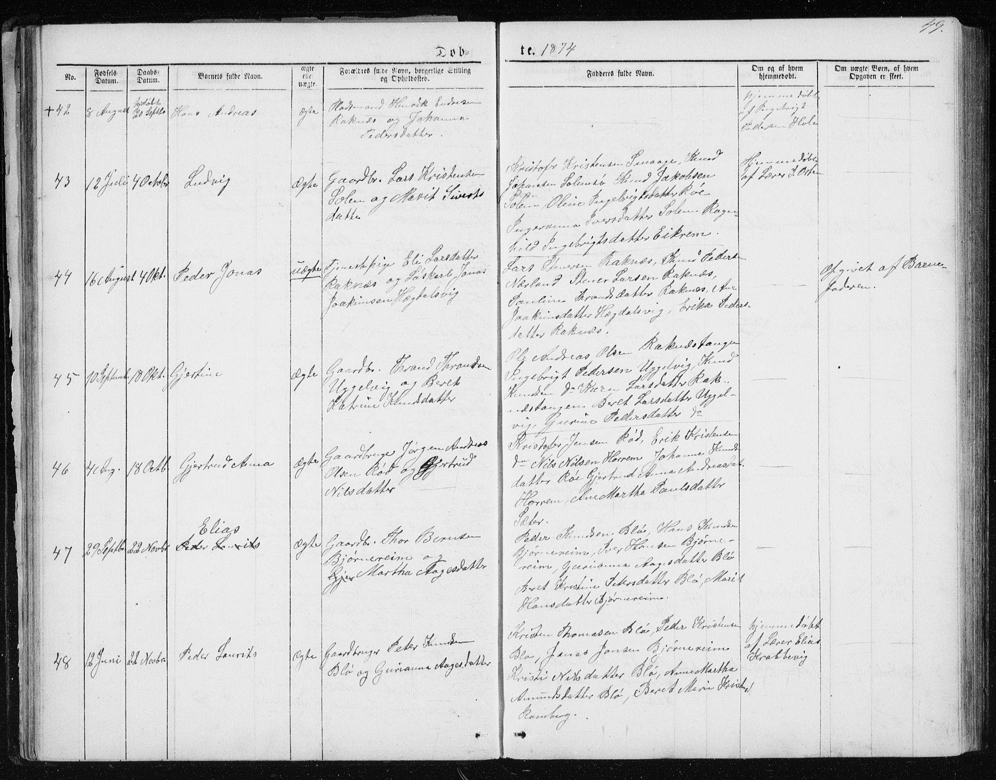 Ministerialprotokoller, klokkerbøker og fødselsregistre - Møre og Romsdal, AV/SAT-A-1454/560/L0724: Parish register (copy) no. 560C01, 1867-1892, p. 49