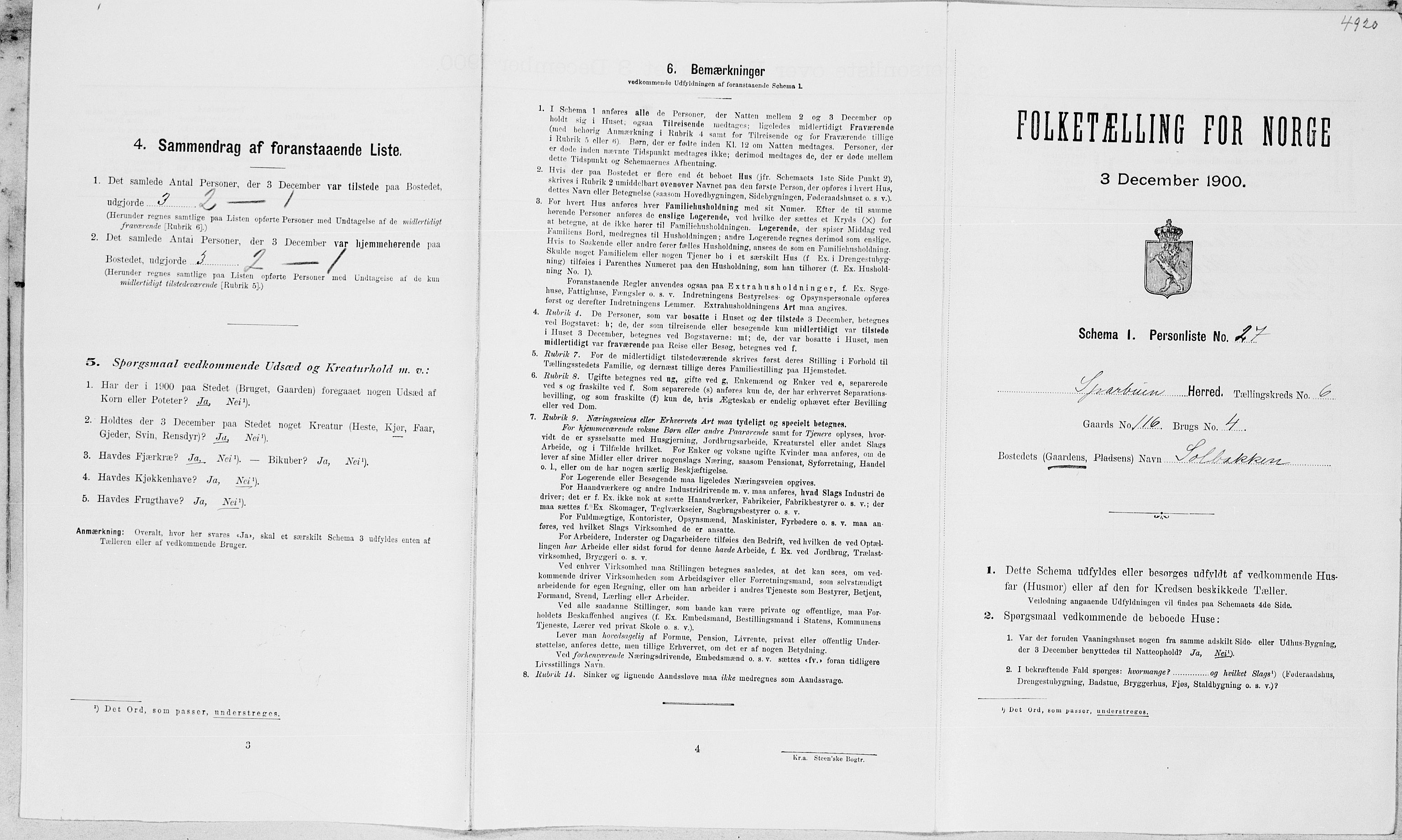 SAT, 1900 census for Sparbu, 1900, p. 765