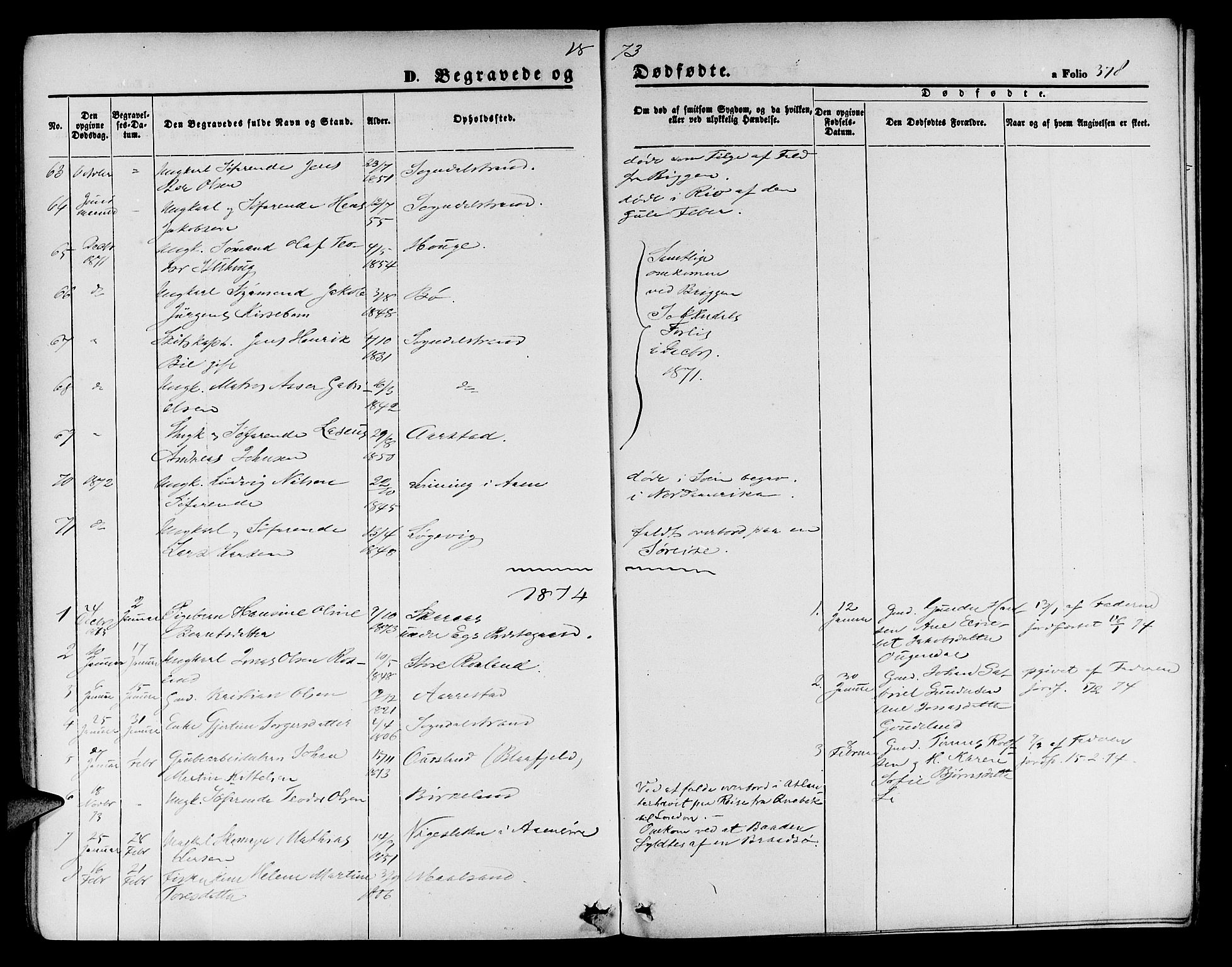 Sokndal sokneprestkontor, SAST/A-101808: Parish register (copy) no. B 3, 1865-1879, p. 378