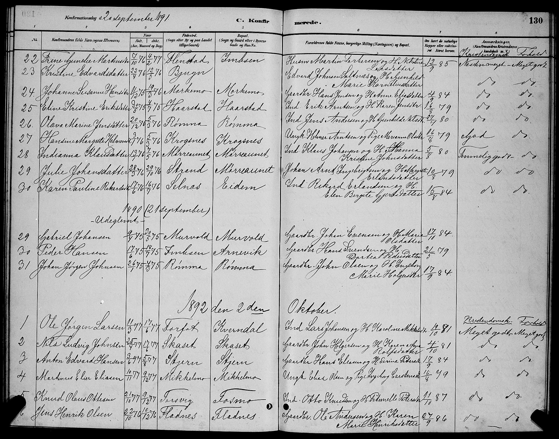 Ministerialprotokoller, klokkerbøker og fødselsregistre - Sør-Trøndelag, SAT/A-1456/655/L0687: Parish register (copy) no. 655C03, 1880-1898, p. 130