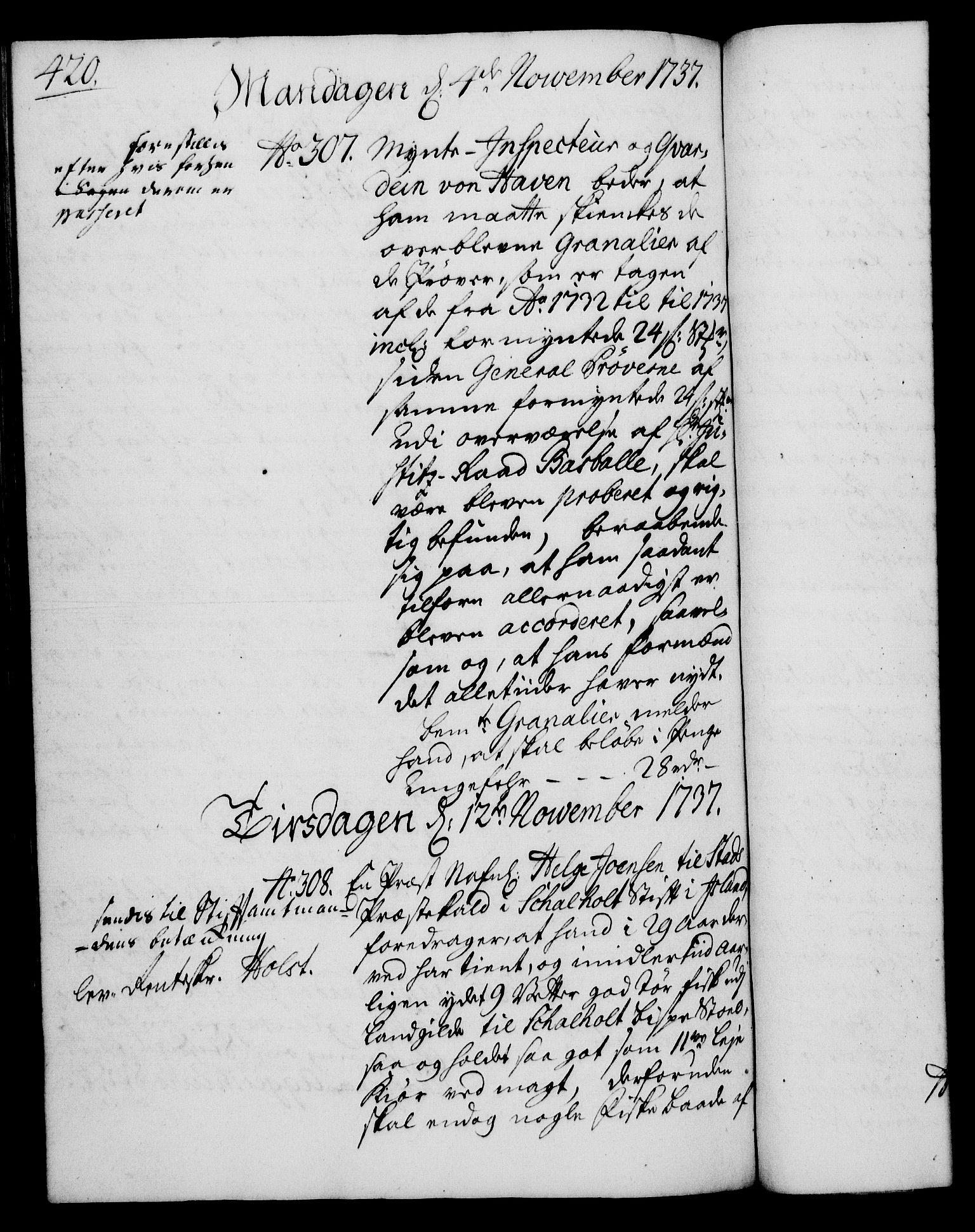 Rentekammeret, Kammerkanselliet, RA/EA-3111/G/Gh/Gha/L0019: Norsk ekstraktmemorialprotokoll (merket RK 53.64), 1736-1737, p. 420