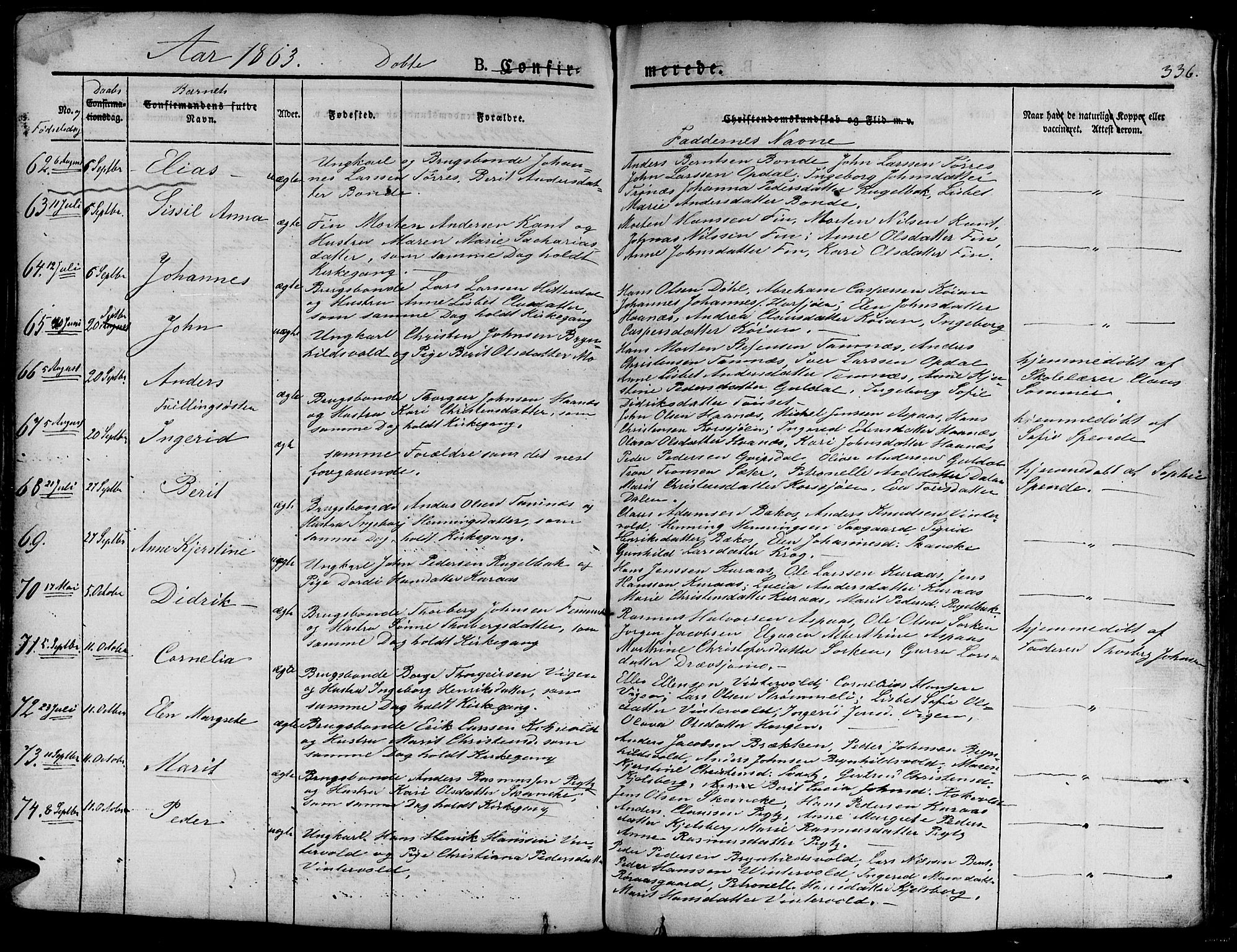Ministerialprotokoller, klokkerbøker og fødselsregistre - Sør-Trøndelag, SAT/A-1456/681/L0938: Parish register (copy) no. 681C02, 1829-1879, p. 336