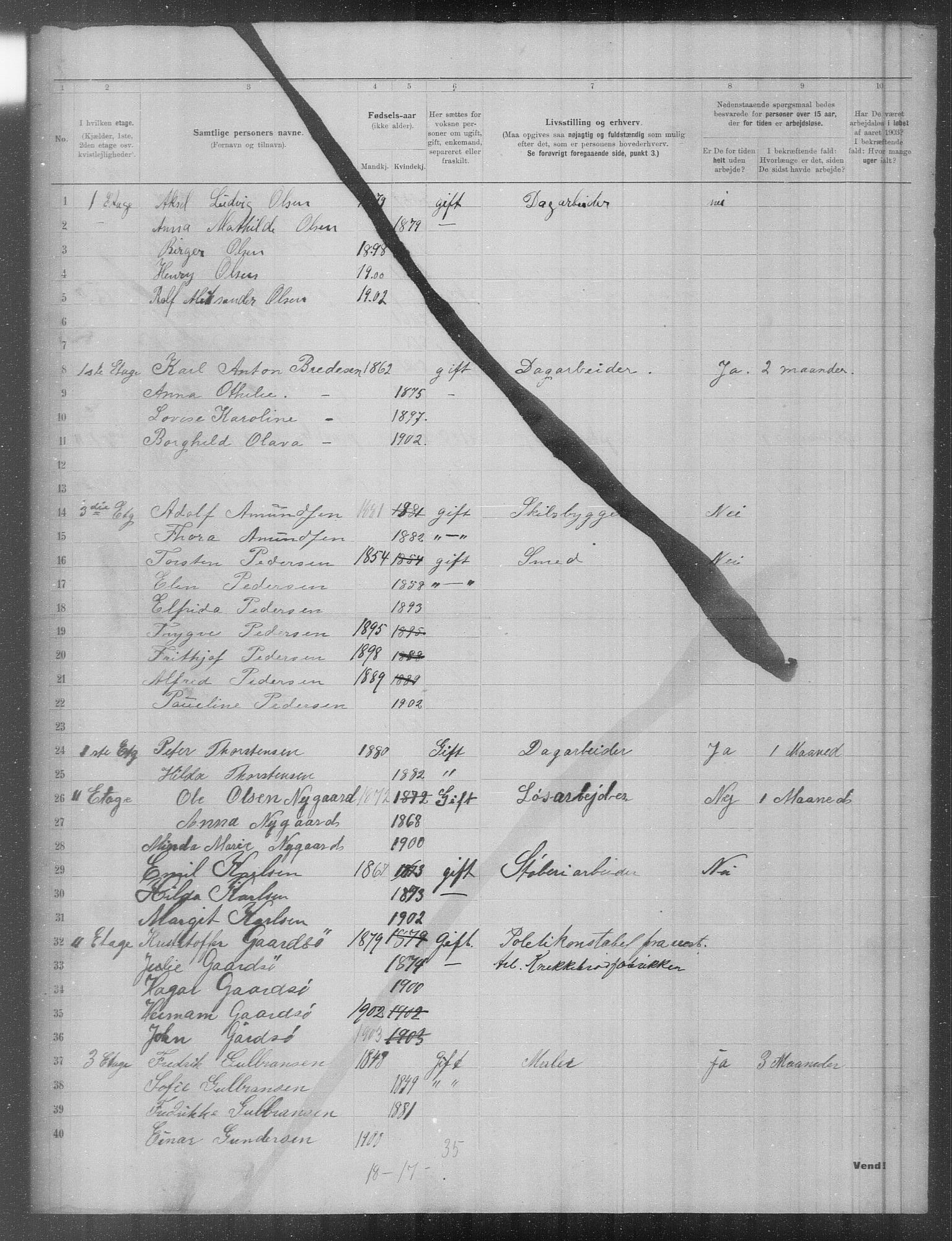 OBA, Municipal Census 1903 for Kristiania, 1903, p. 1682