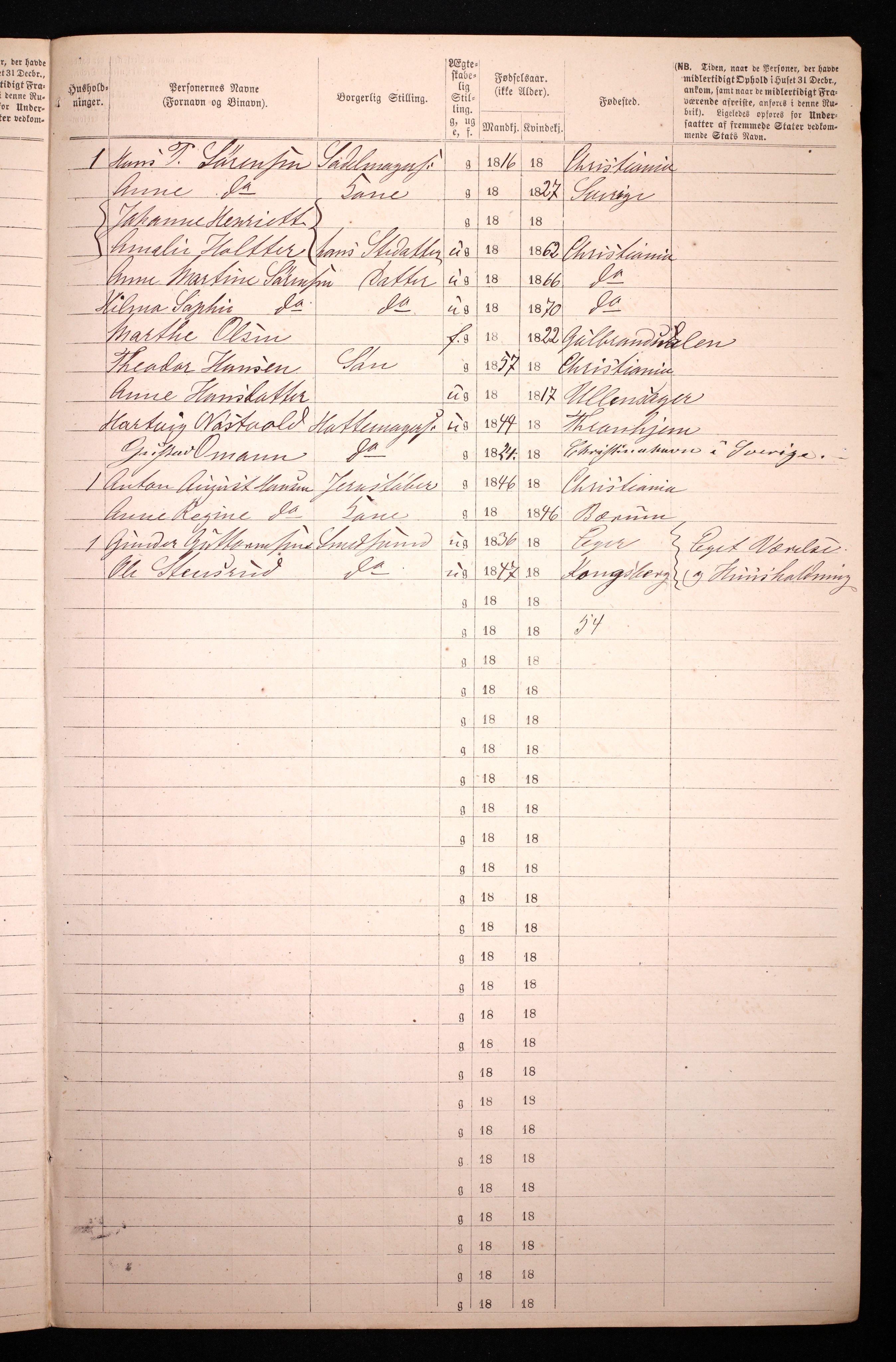 RA, 1870 census for 0301 Kristiania, 1870, p. 3414