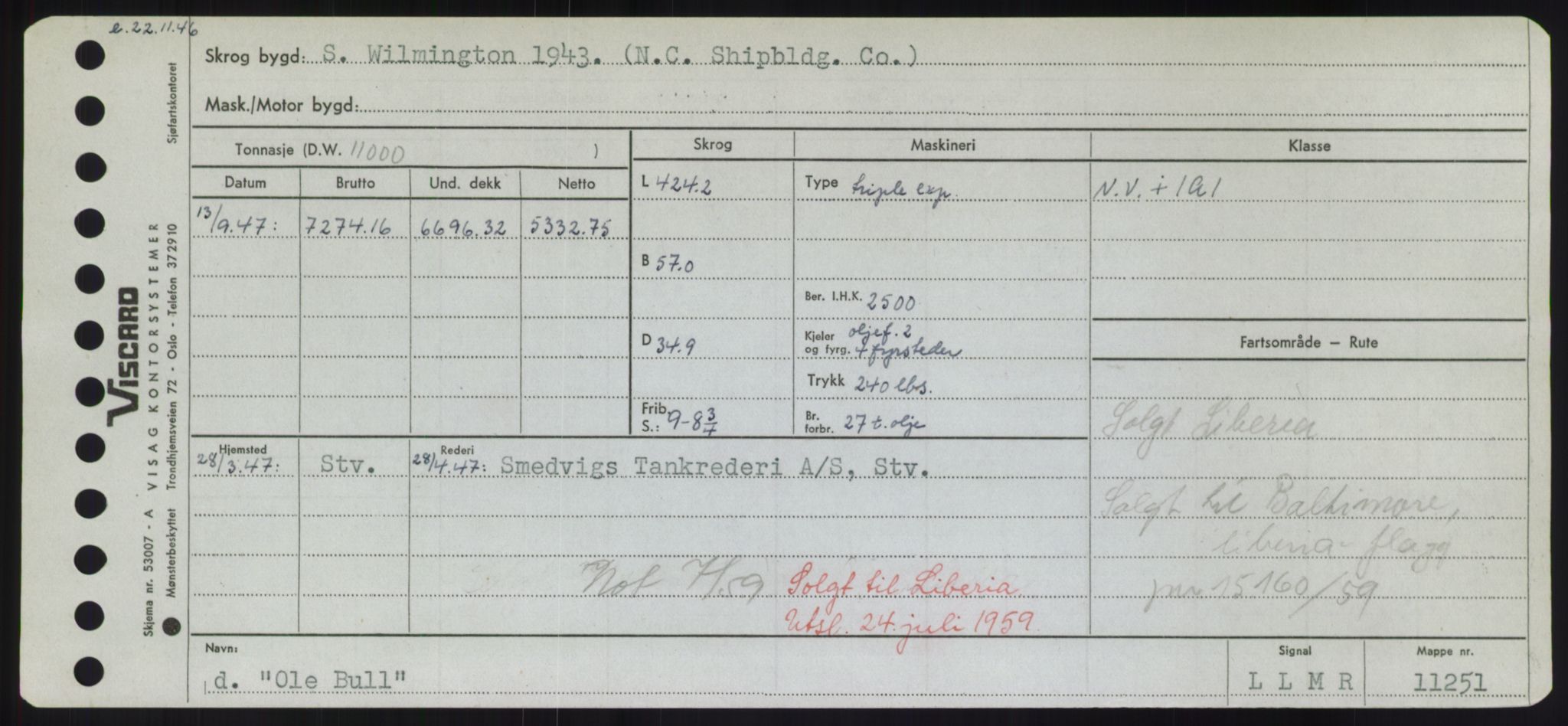 Sjøfartsdirektoratet med forløpere, Skipsmålingen, RA/S-1627/H/Hd/L0028: Fartøy, O, p. 215