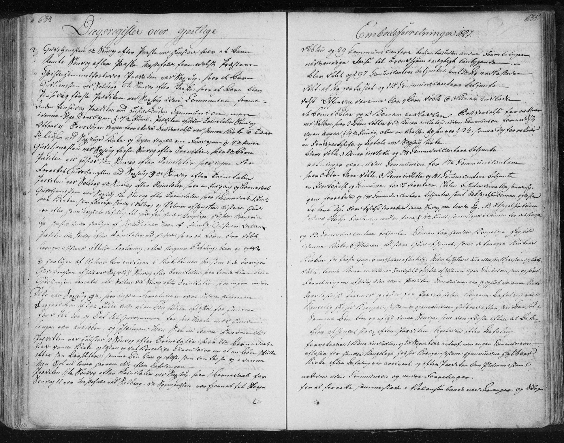Ministerialprotokoller, klokkerbøker og fødselsregistre - Nord-Trøndelag, SAT/A-1458/730/L0276: Parish register (official) no. 730A05, 1822-1830, p. 634-635