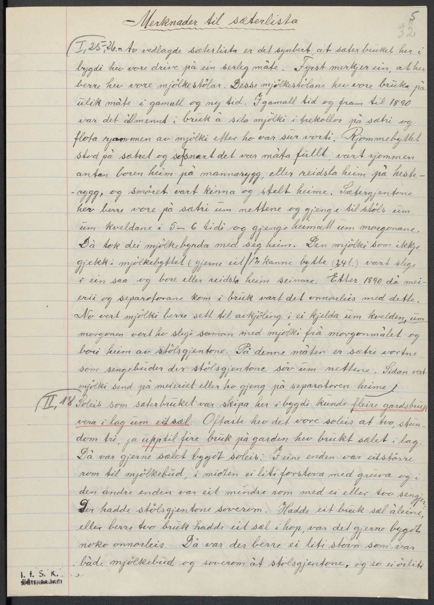 Instituttet for sammenlignende kulturforskning, AV/RA-PA-0424/F/Fc/L0010/0001: Eske B10: / Hordaland (perm XXV), 1932-1939, p. 32