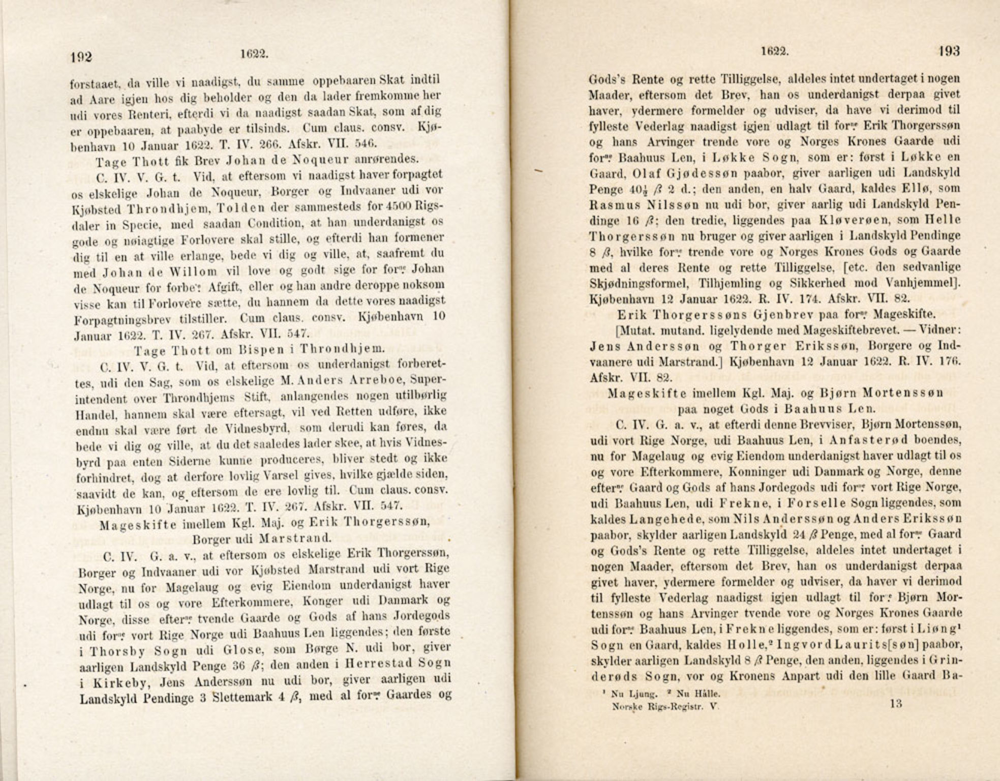 Publikasjoner utgitt av Det Norske Historiske Kildeskriftfond, PUBL/-/-/-: Norske Rigs-Registranter, bind 5, 1619-1627, p. 192-193