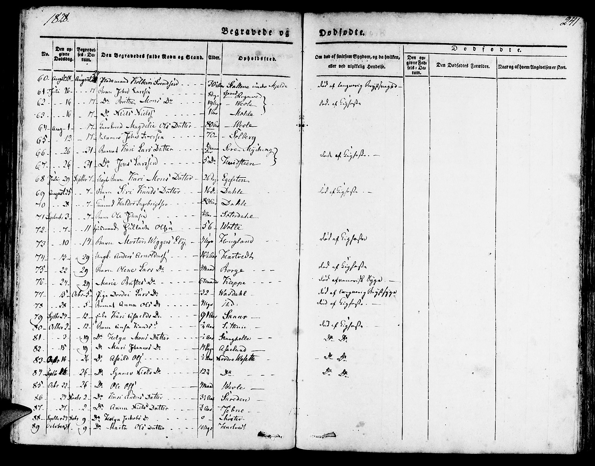 Haus sokneprestembete, AV/SAB-A-75601/H/Haa: Parish register (official) no. A 14, 1827-1838, p. 241