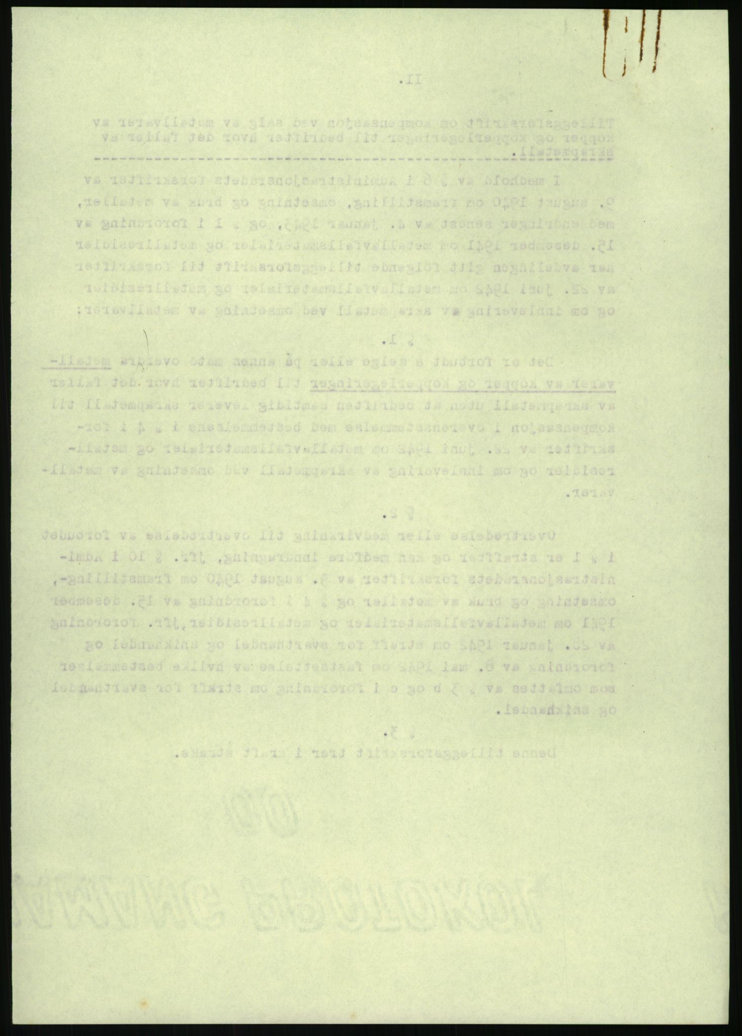 Direktoratet for industriforsyning, Sekretariatet, AV/RA-S-4153/D/Df/L0054: 9. Metallkontoret, 1940-1945, p. 1778