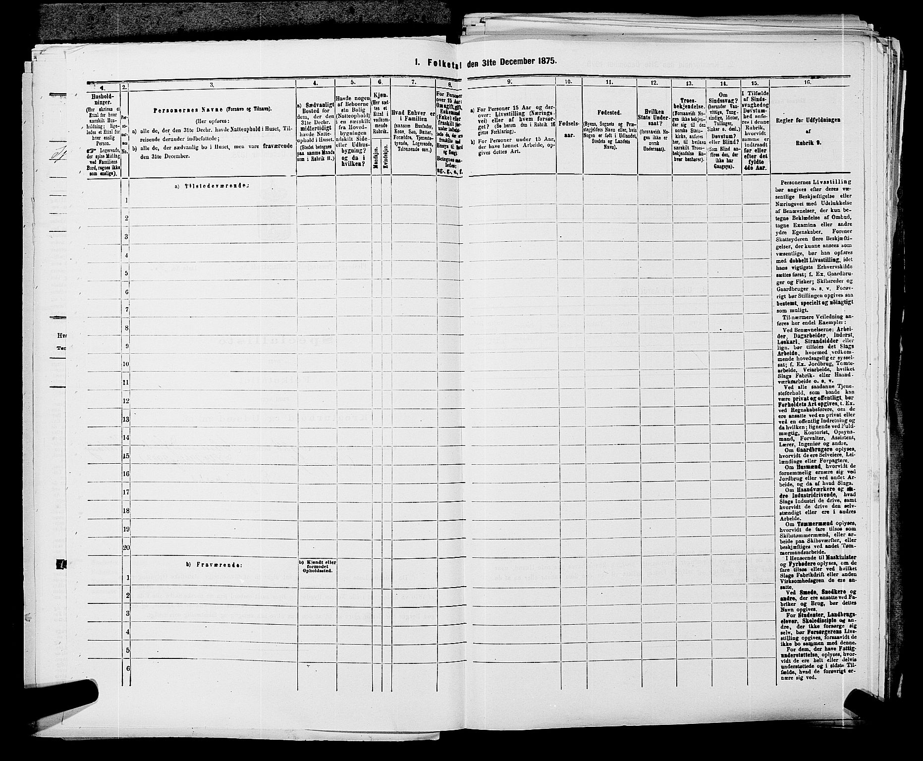 SAKO, 1875 census for 0631P Flesberg, 1875, p. 129