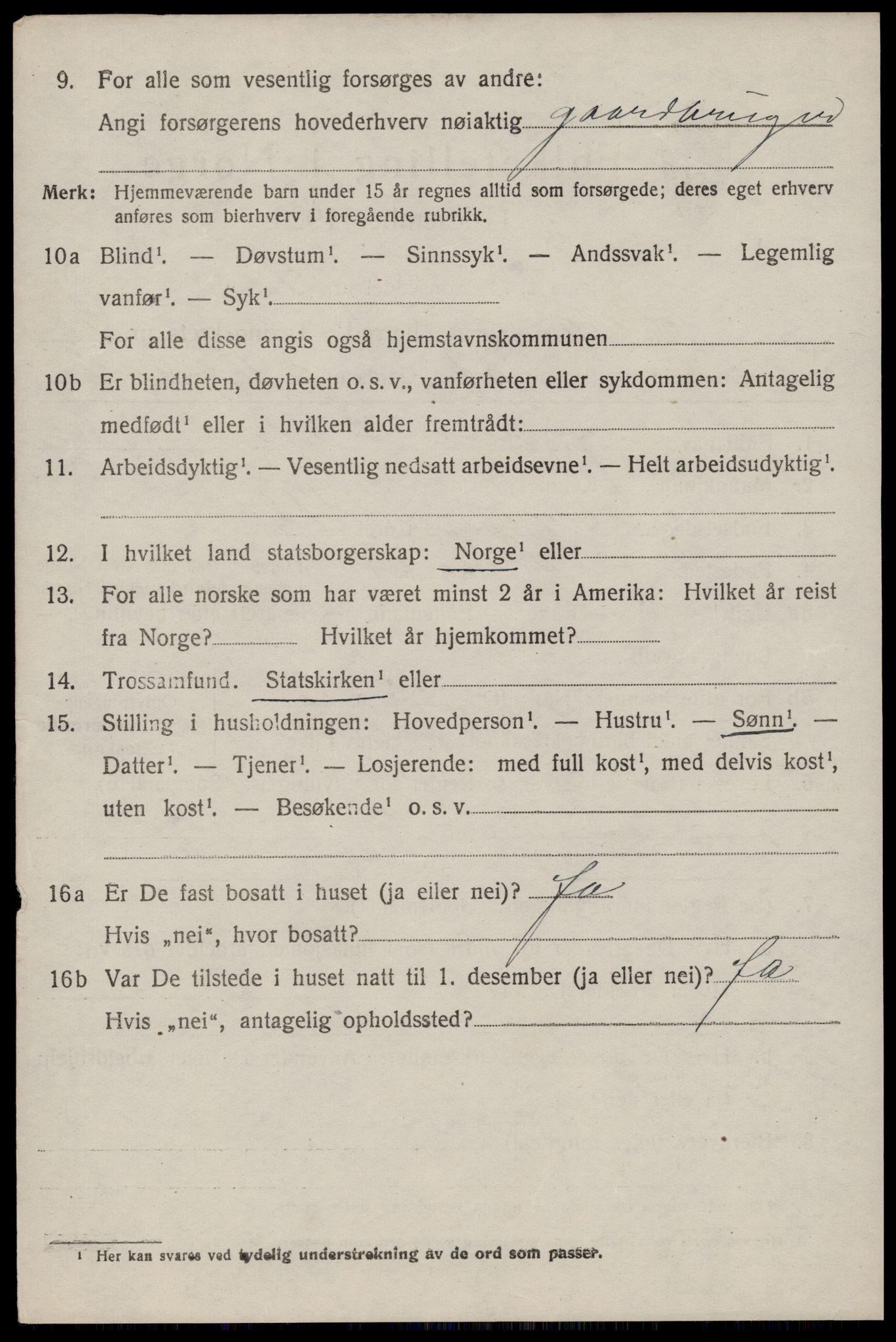 SAST, 1920 census for Skudenes, 1920, p. 1529