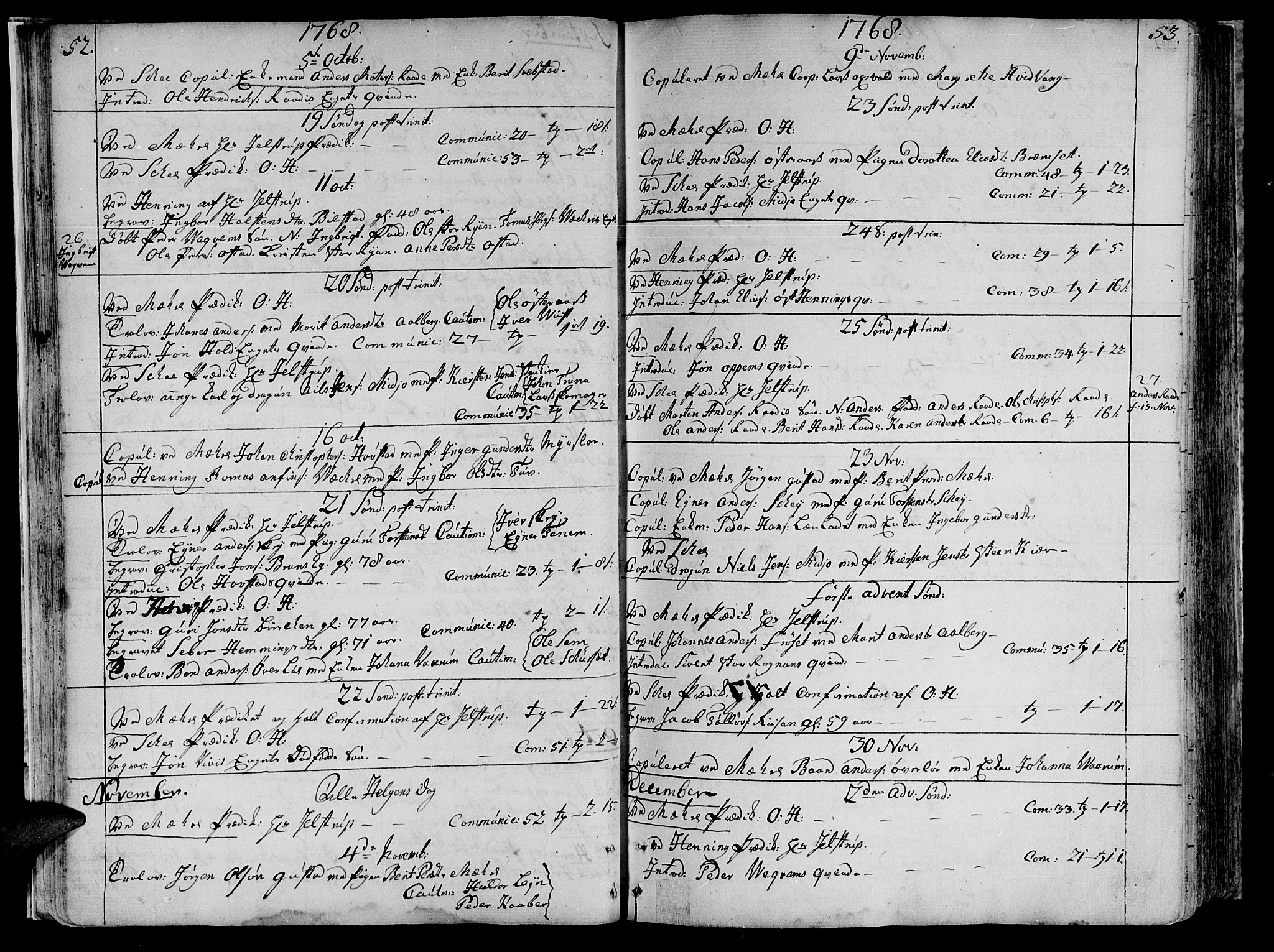 Ministerialprotokoller, klokkerbøker og fødselsregistre - Nord-Trøndelag, SAT/A-1458/735/L0331: Parish register (official) no. 735A02, 1762-1794, p. 52-53
